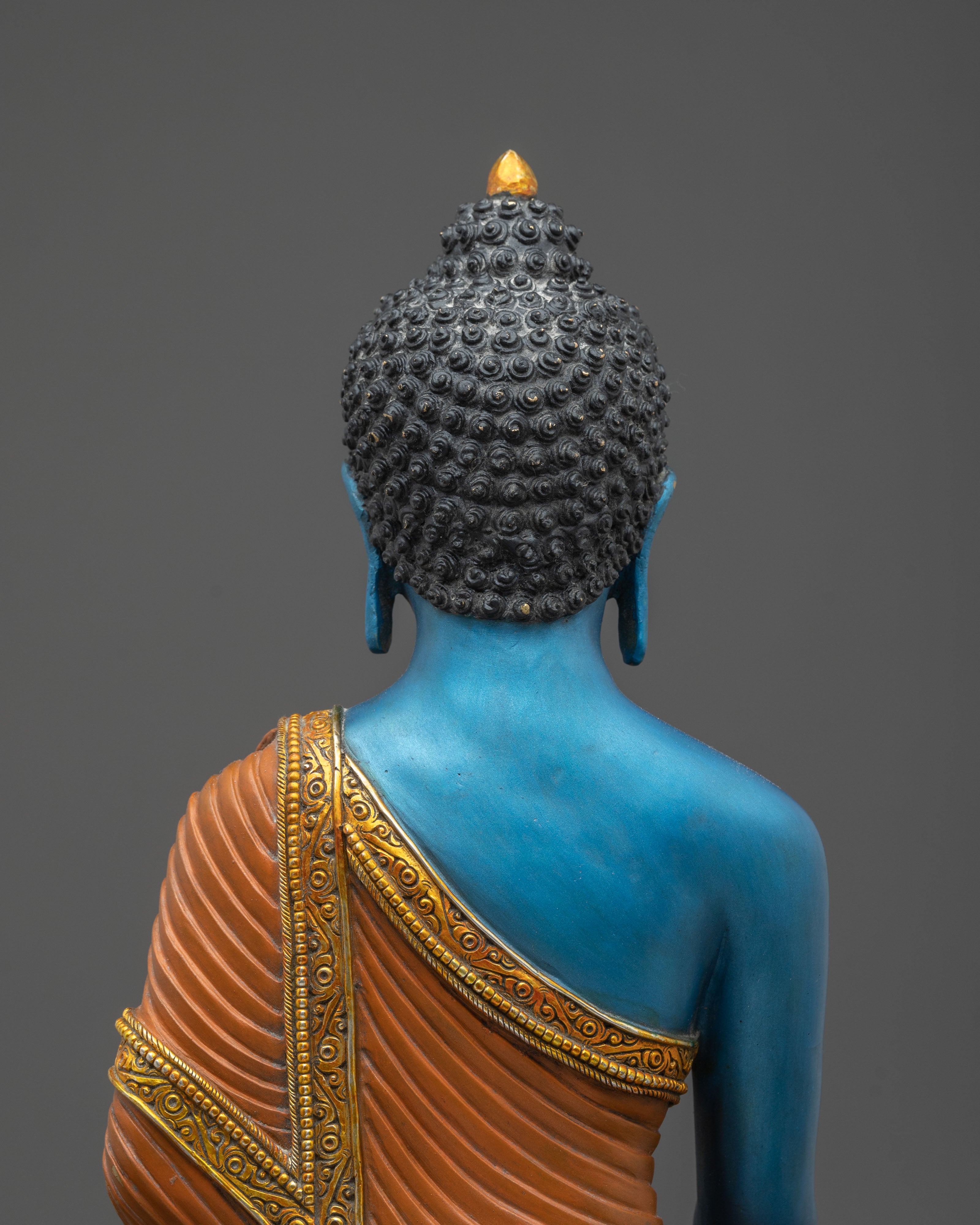 Tibetan Buddhist Mitrugpa Sculpture | Gold Painted Copper Statue
