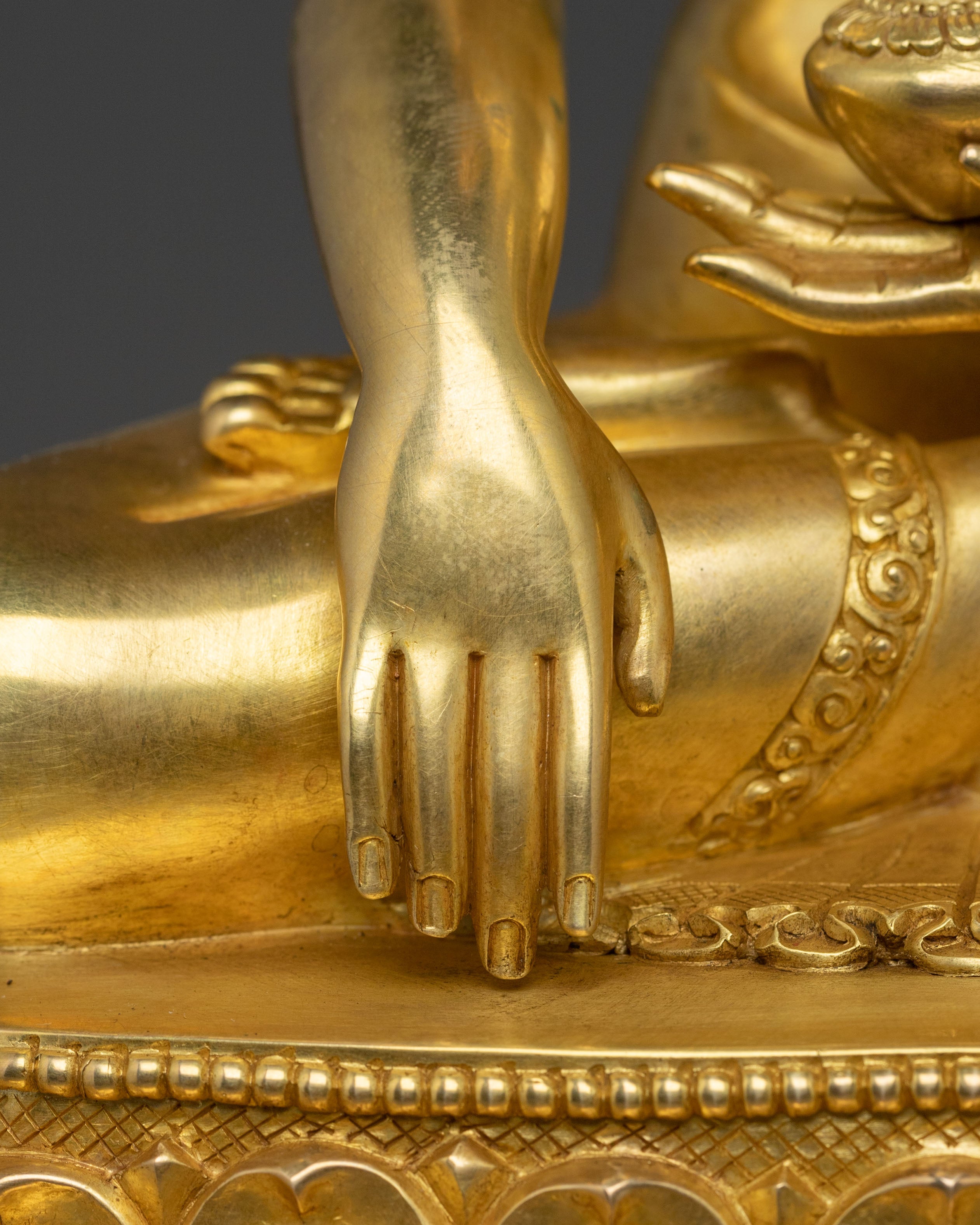 Shakyamuni Buddha Sculpture Seated on a Throne