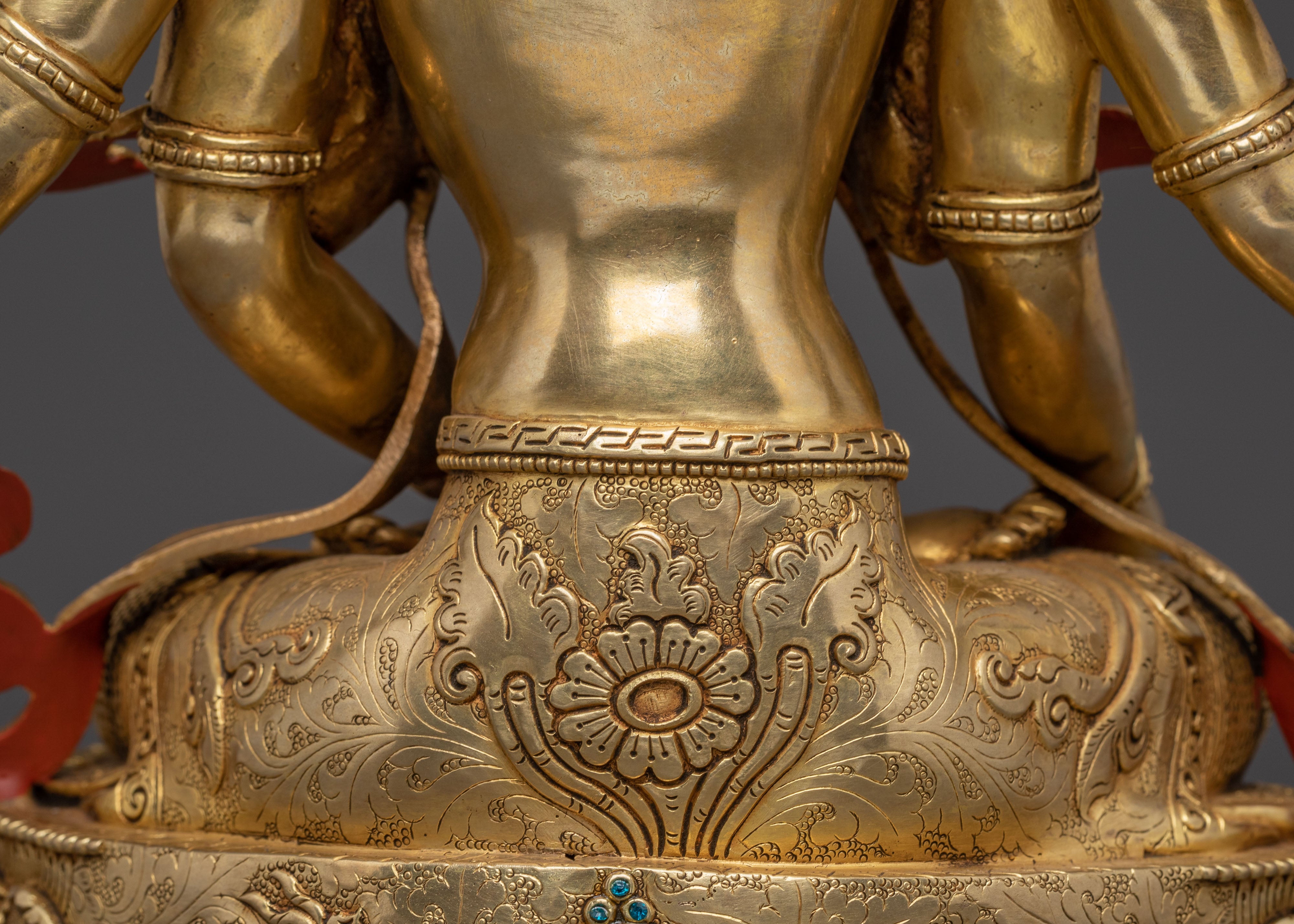 Tibetan Buddhism Deity Namgyalma Statue: Hand-Gilded Copper Masterpiece