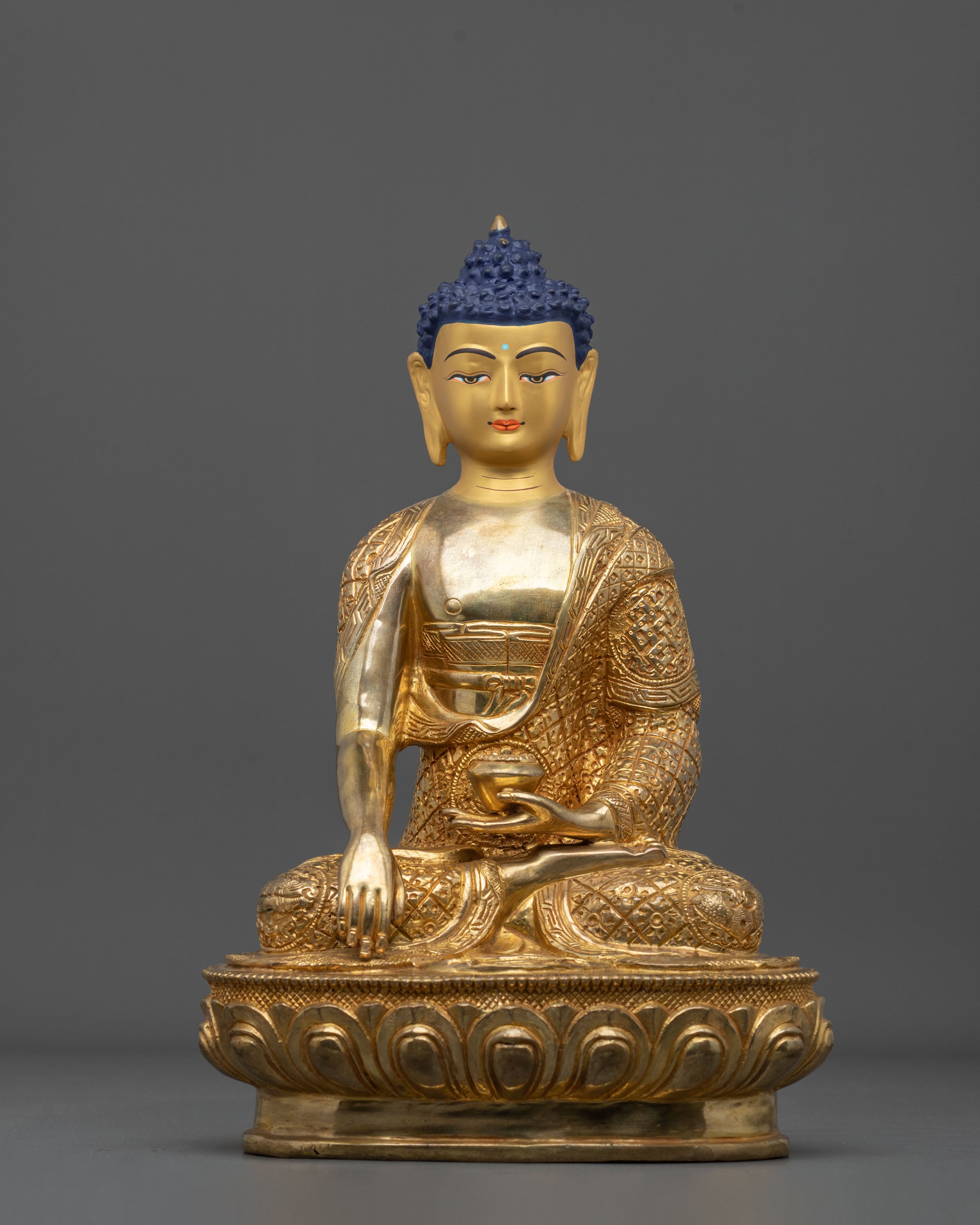 Enlightened Presence: 24k Gold Coated Gautama Buddha Statue