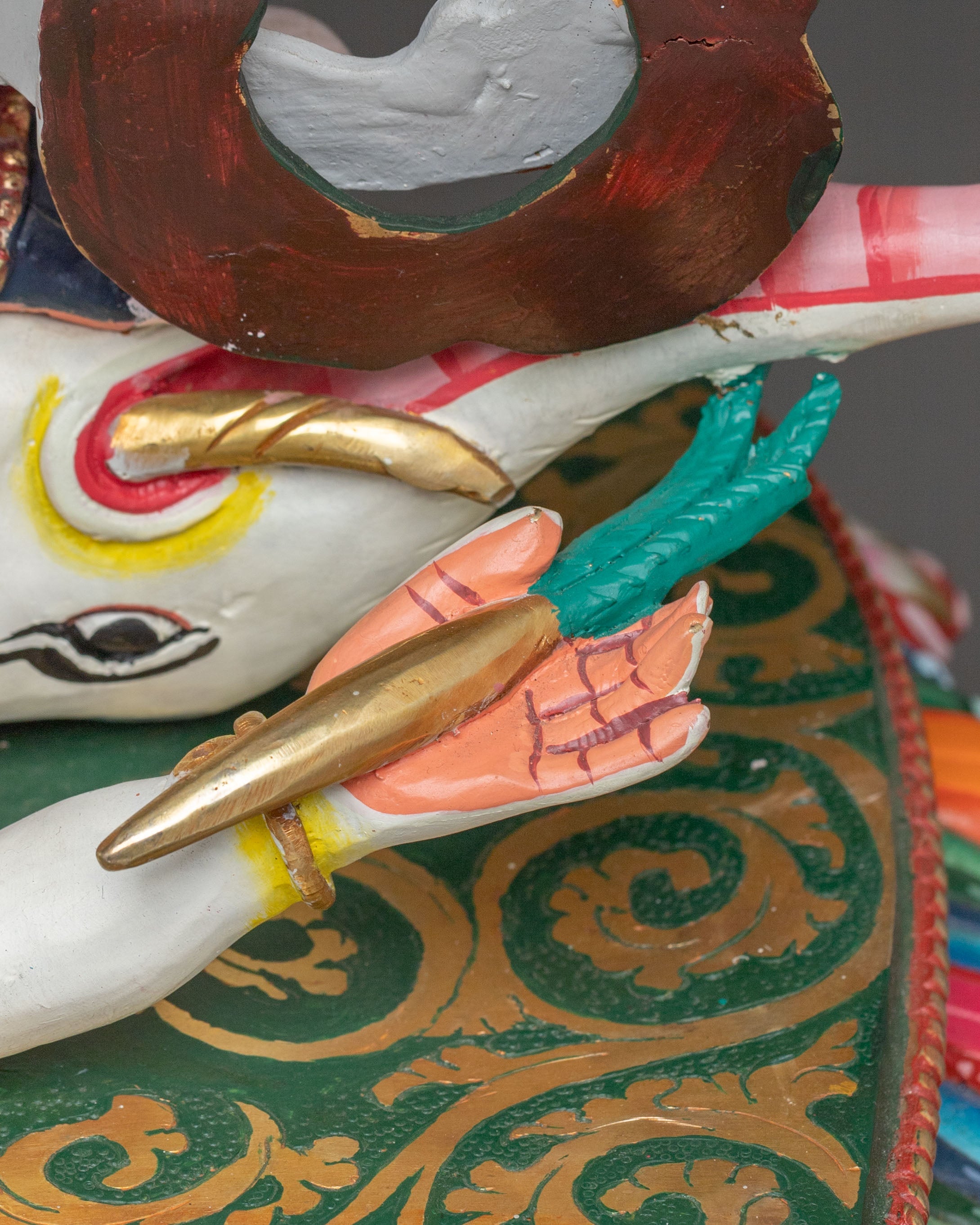 Six Armed Mahakala Divine Sculpture: Protector of Dharma