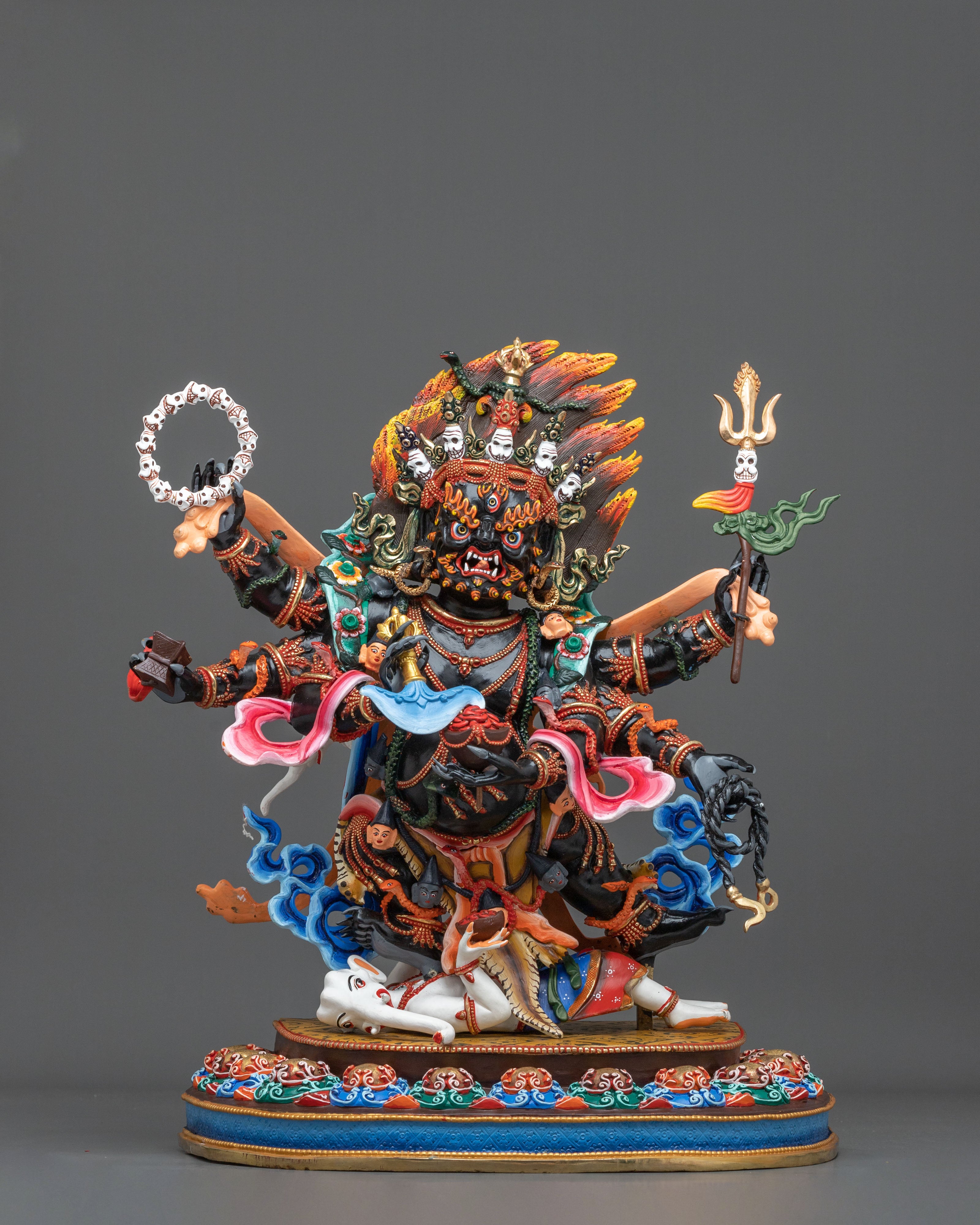 Six-Armed Mahakala Statue | Protector's Majestic Form