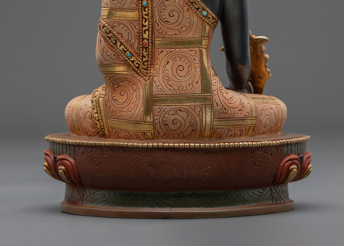 Bhaisajyaguru Statue for Spiritual Healing | 24K Gold Gilded