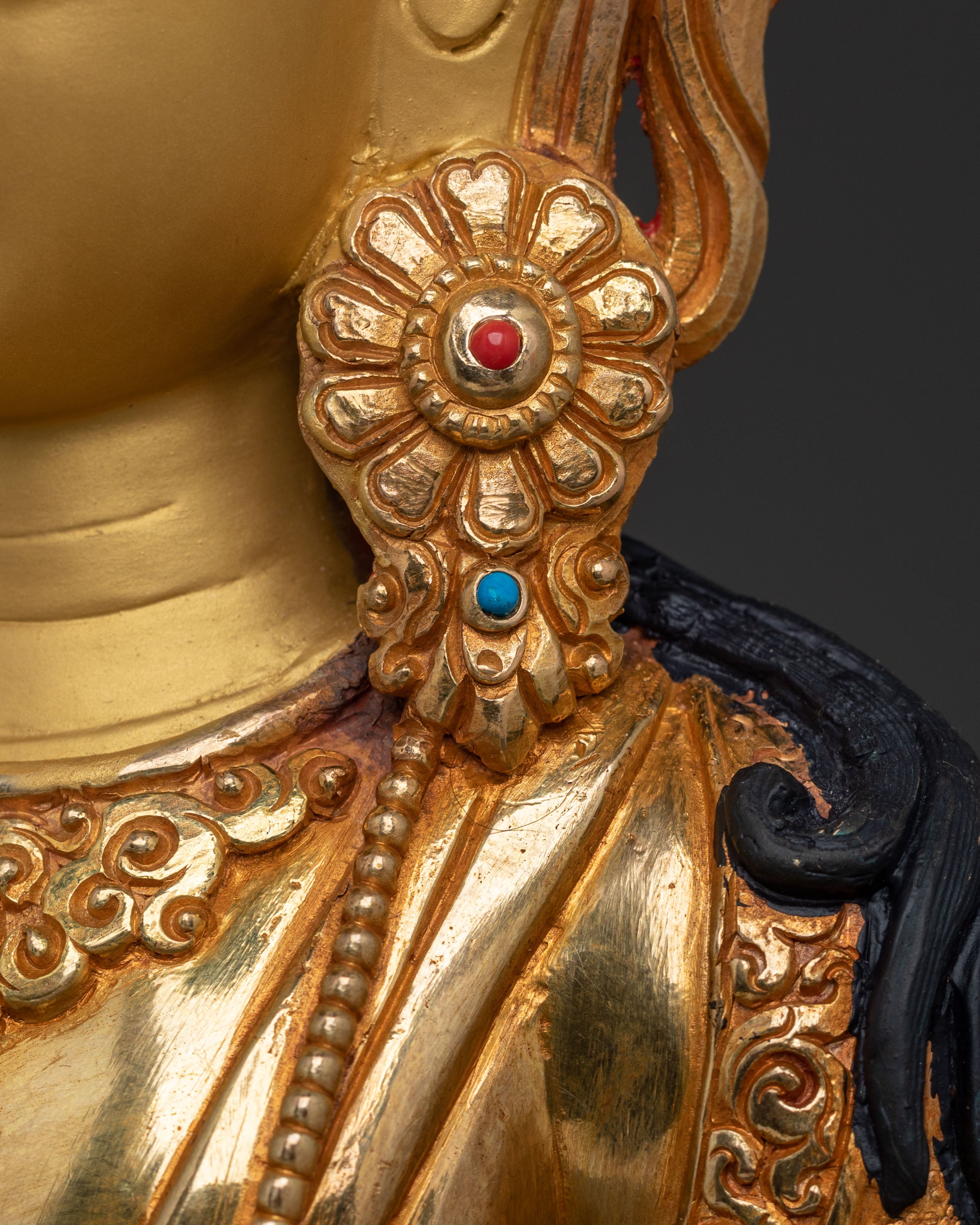 Handmade Amitayus Longevity Statue | 24K Gold Gilded