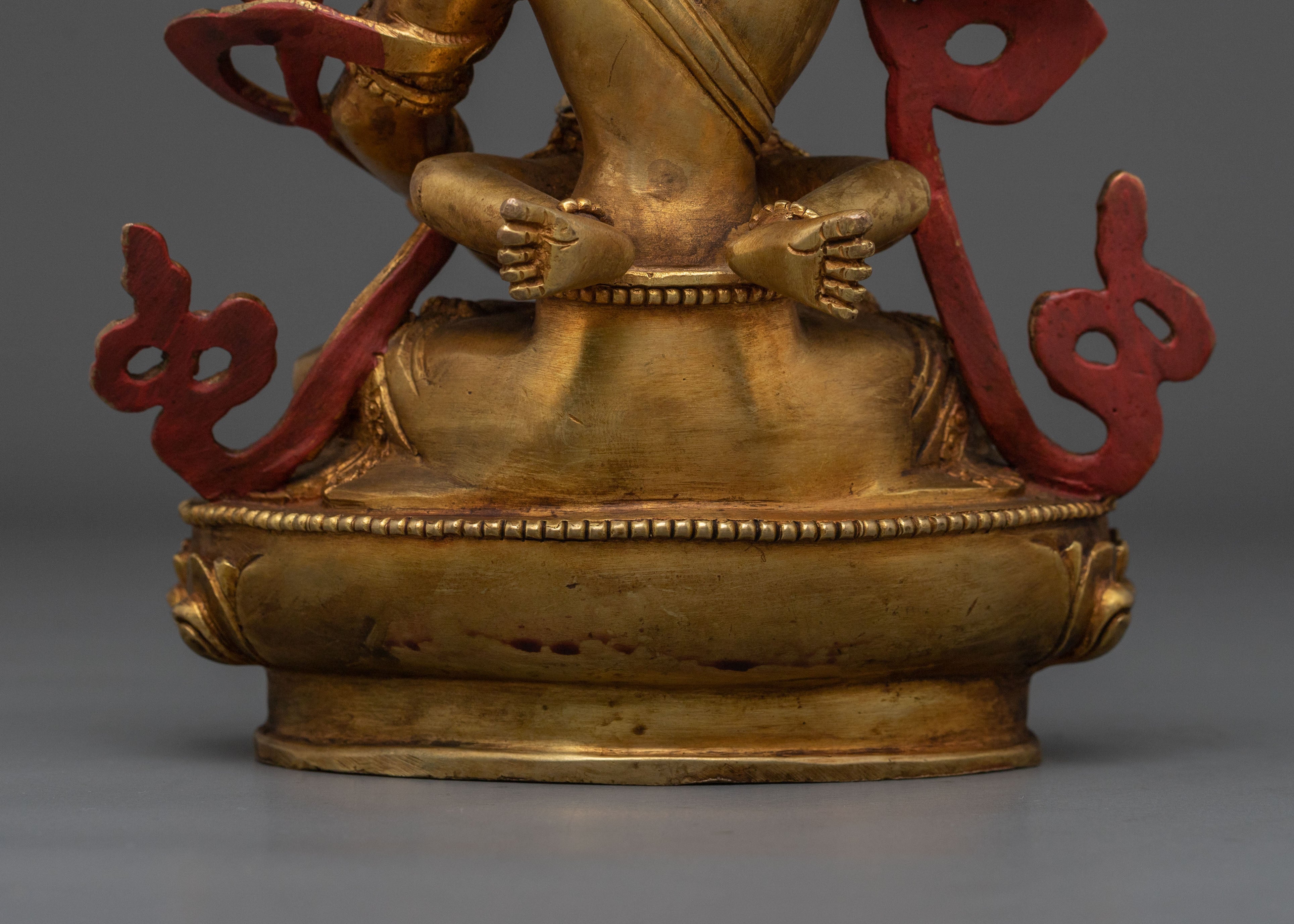 Wisdom Bodhisattva Manjushri Golden Sculpture