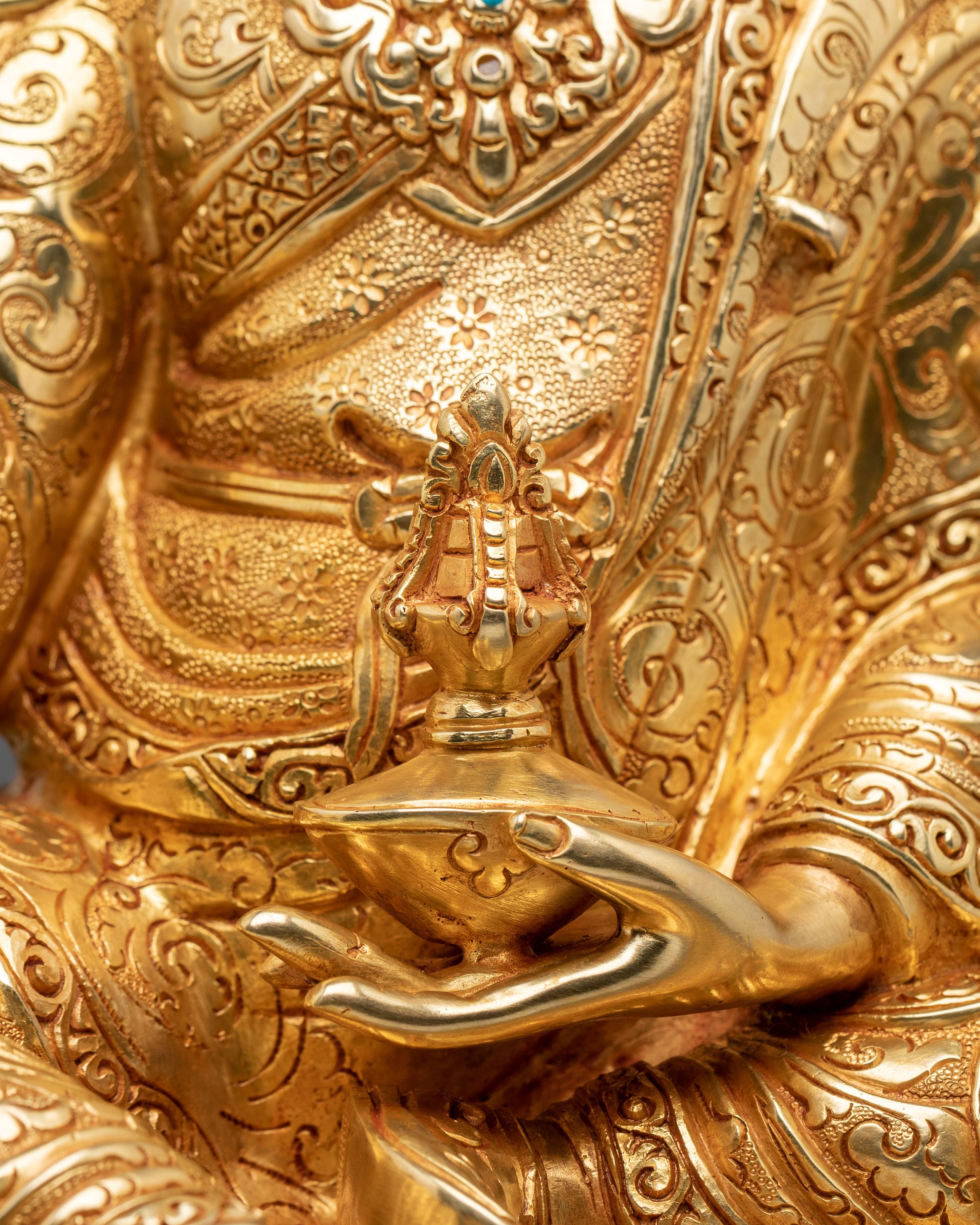 Guru Rinpoche Sculpture | Hand-Carved Buddhist Figurine