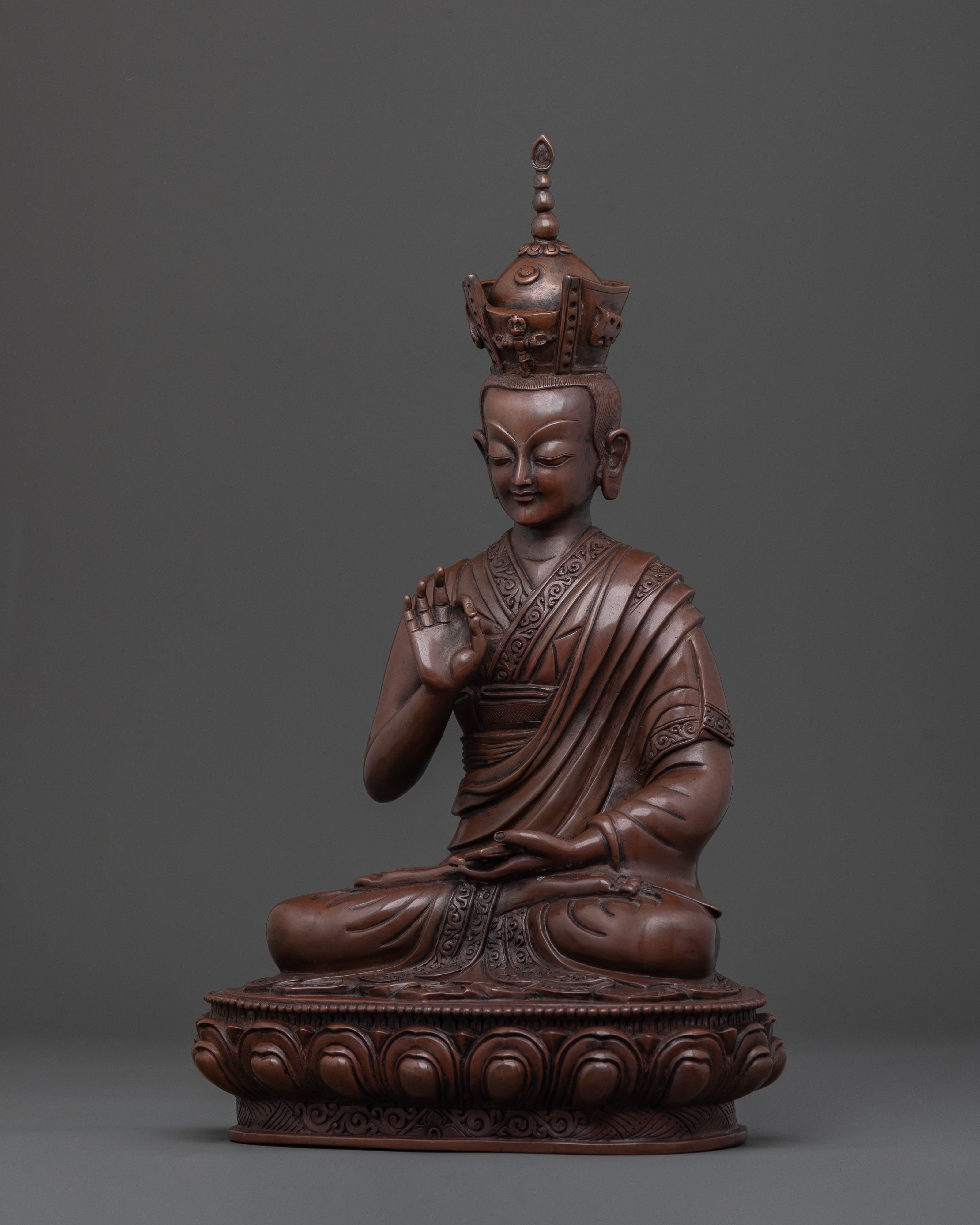12th Karmapa Spiritual Icon | Oxidized Copper Statue