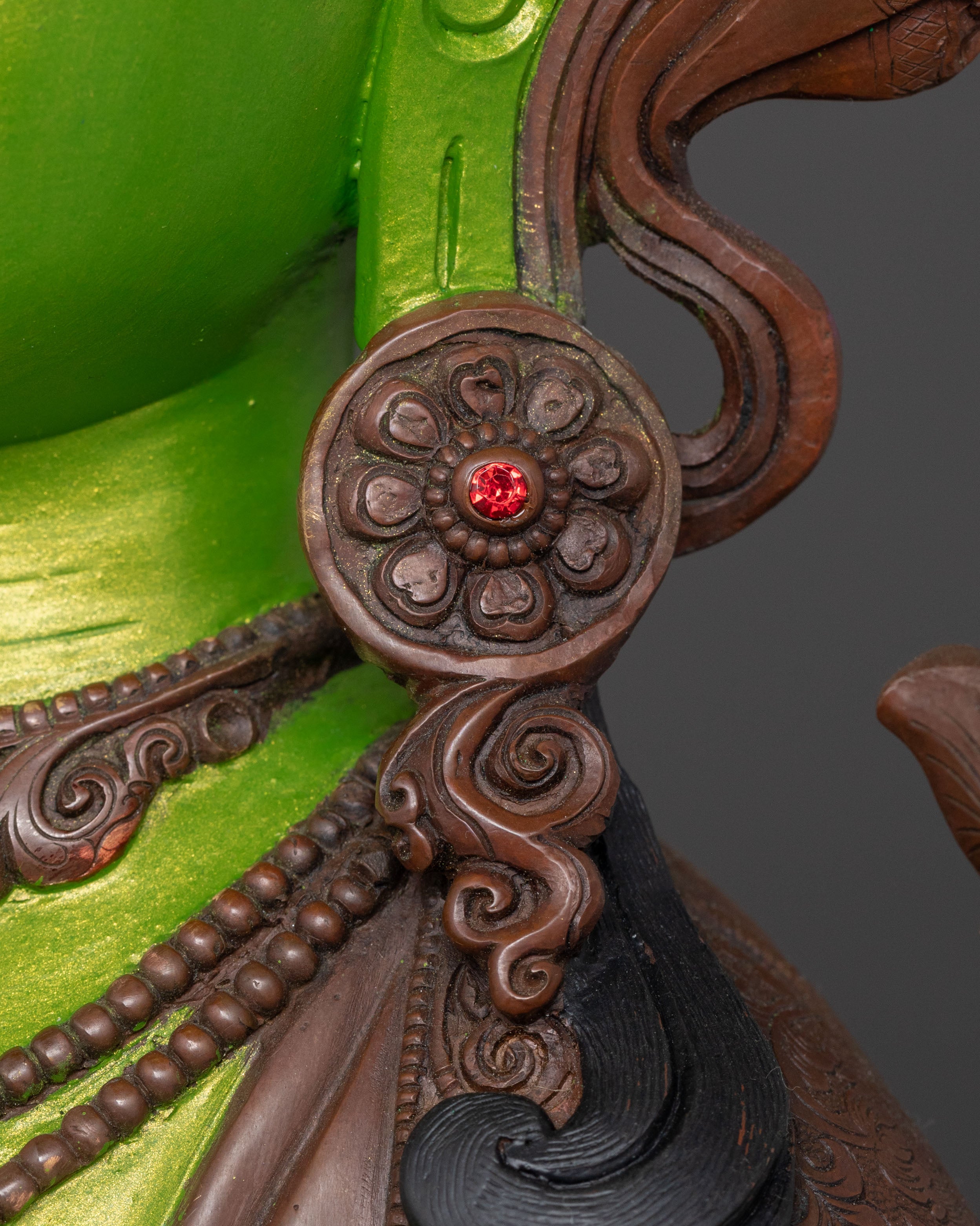 Tibetan Green Tara Compassion Statue – Oxidized Copper Art