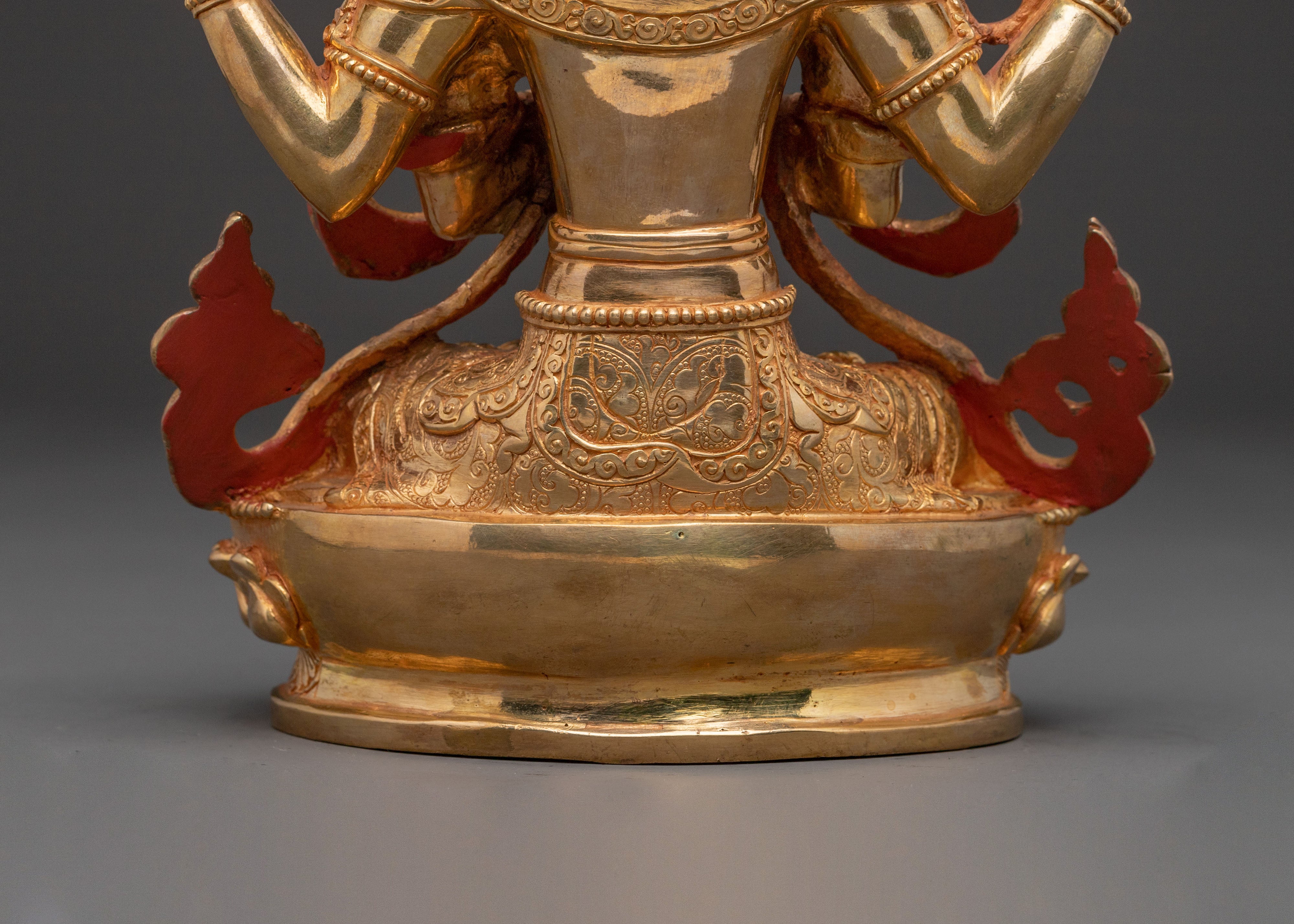 Chenrezig Golden Statue: Eyes of Compassion