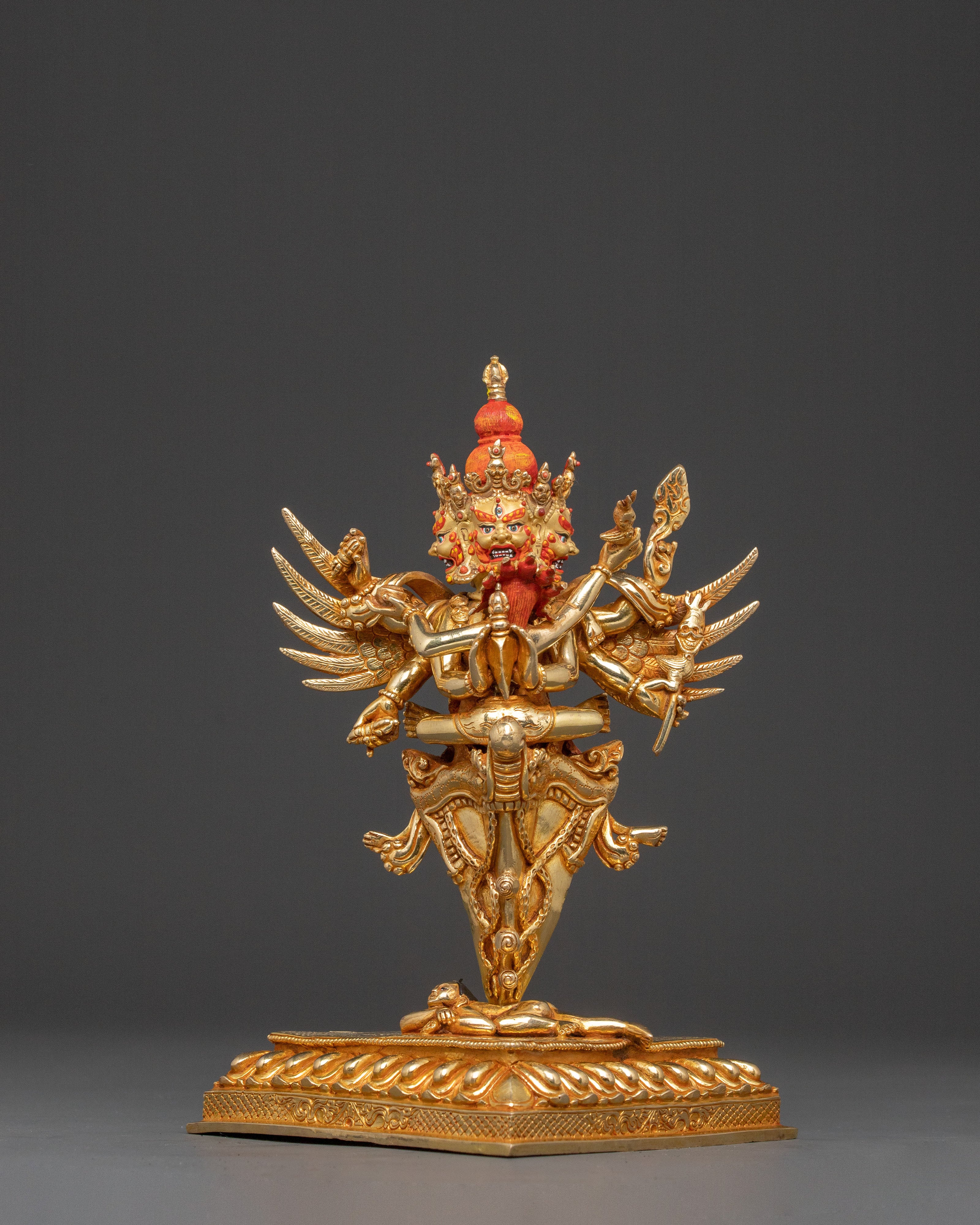 Vajrakilaya Protection Statue – Handcrafted Gold Gilded Statue