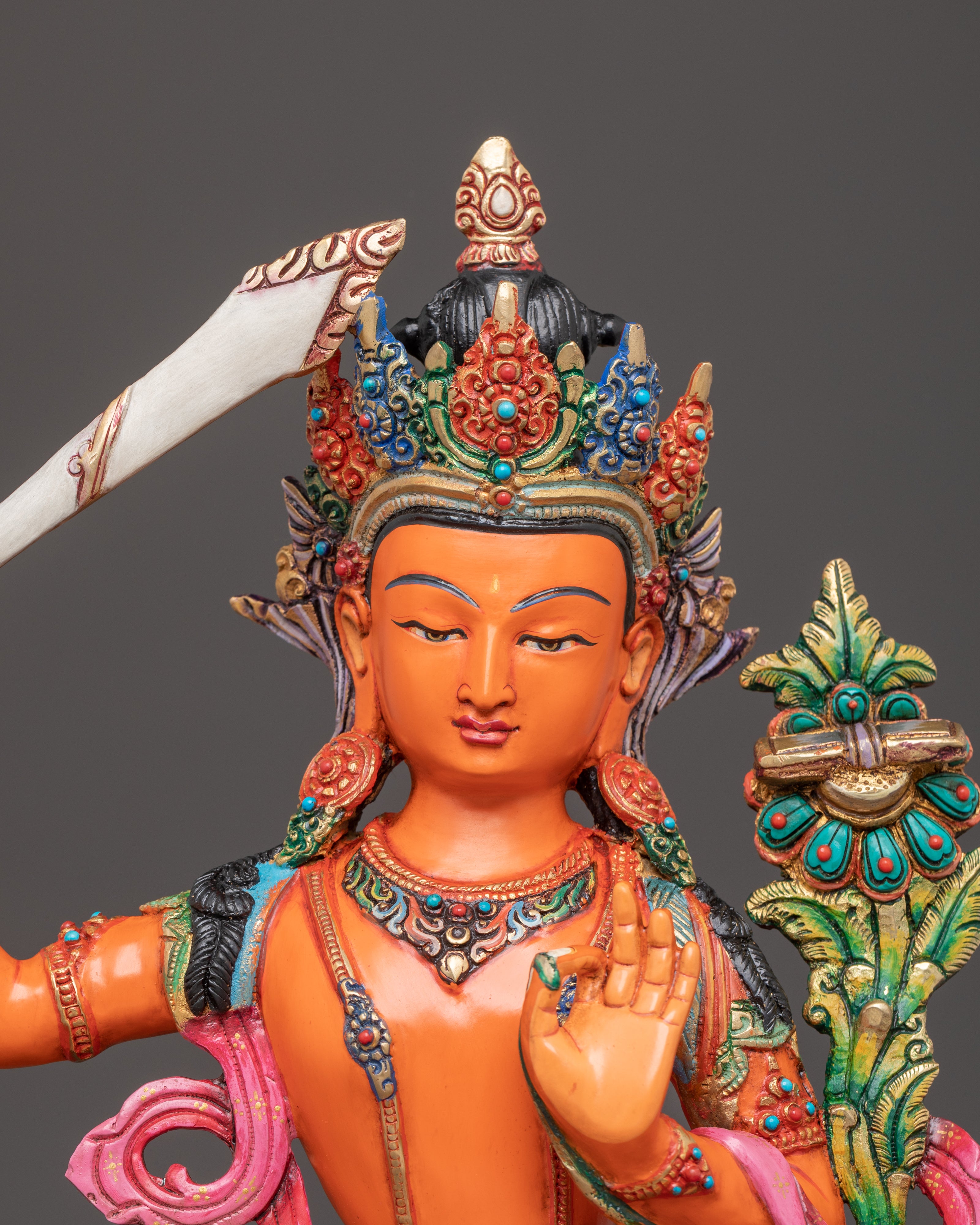 Himalayan Handcrafted Statue of Bodhisattva Manjushri