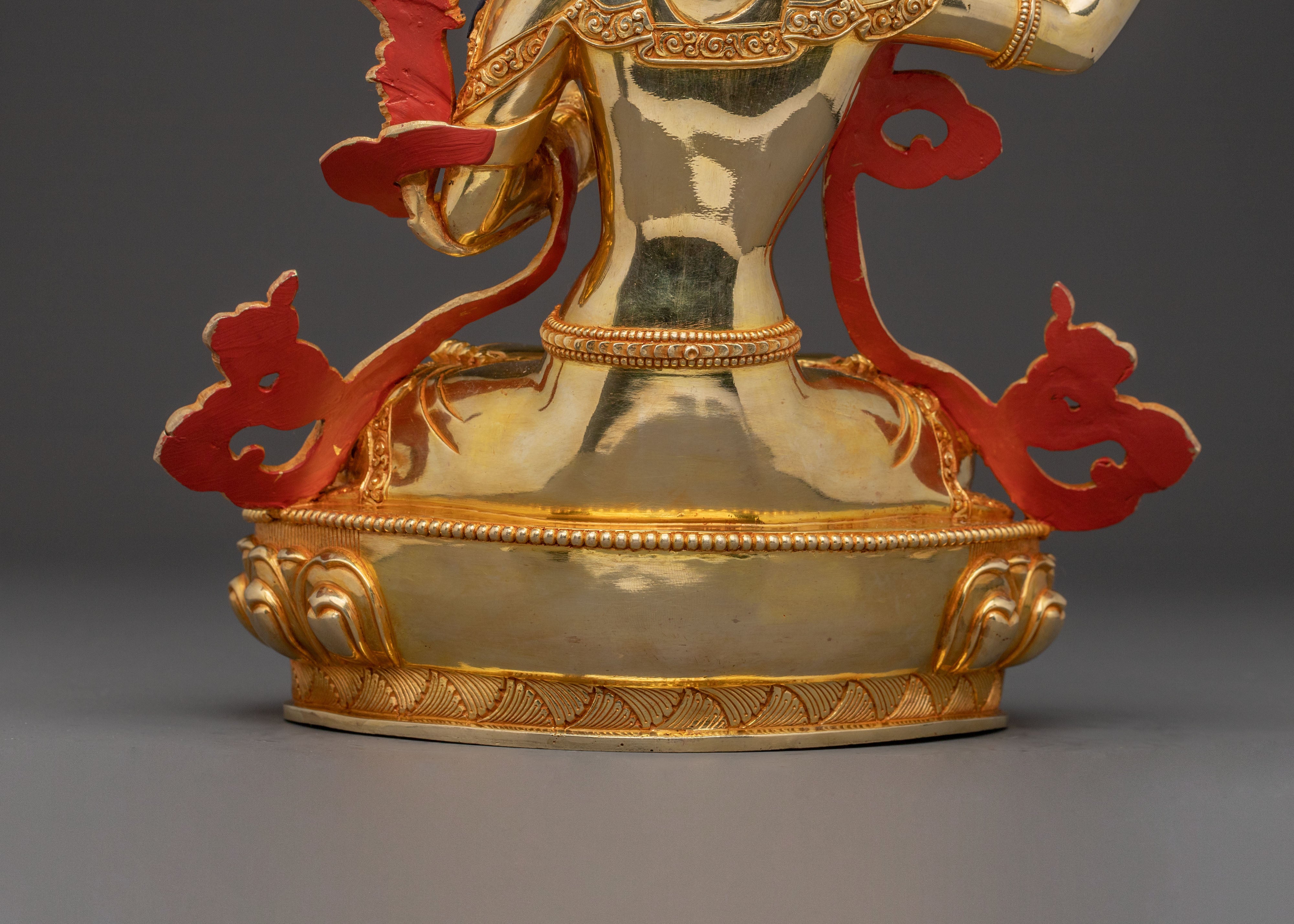 Manjushri Buddhist Statue | Radiant Wisdom Gilded in 24K Gold