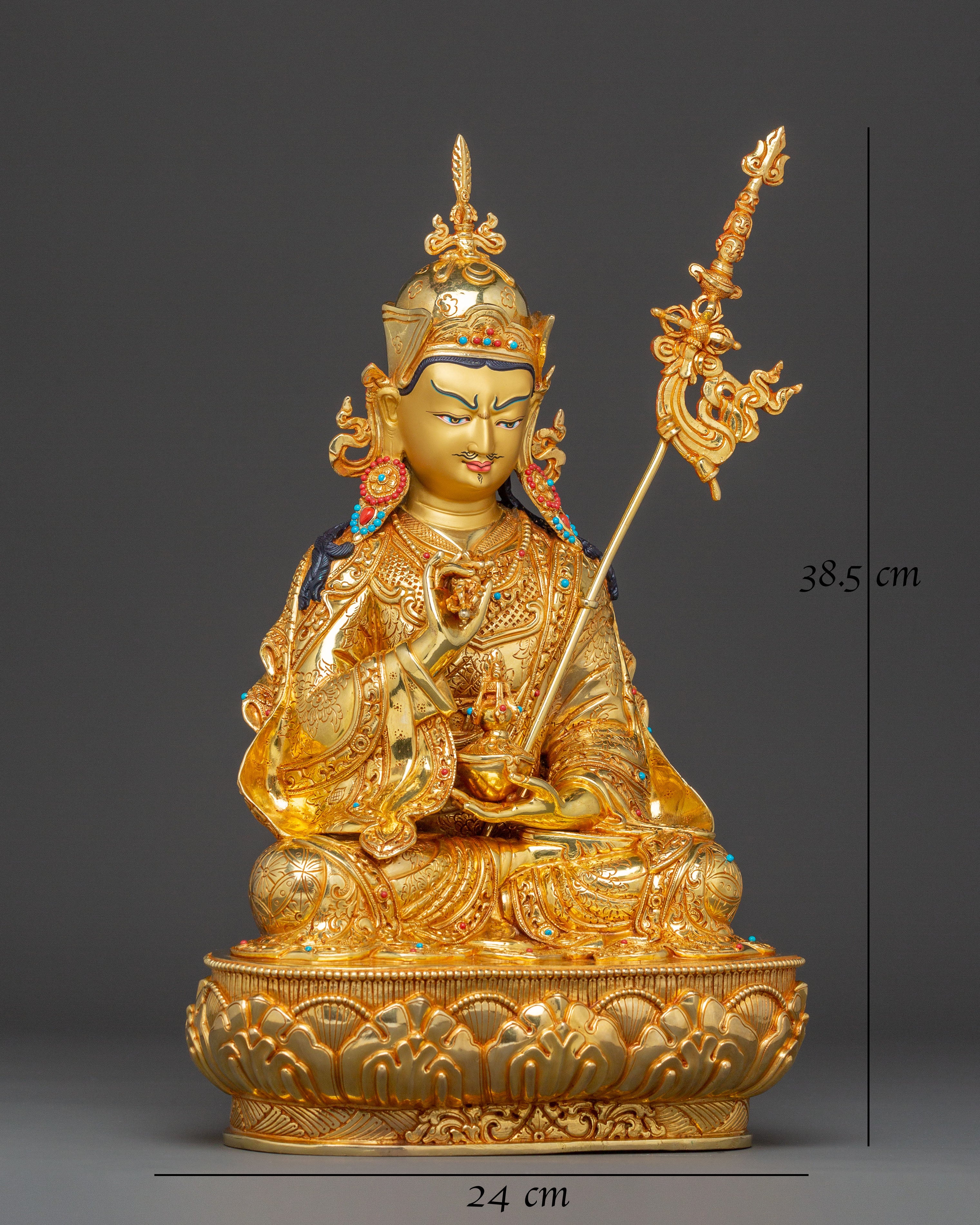Divine Statue of Guru Tsokye Dorje: Gilded Masterpiece