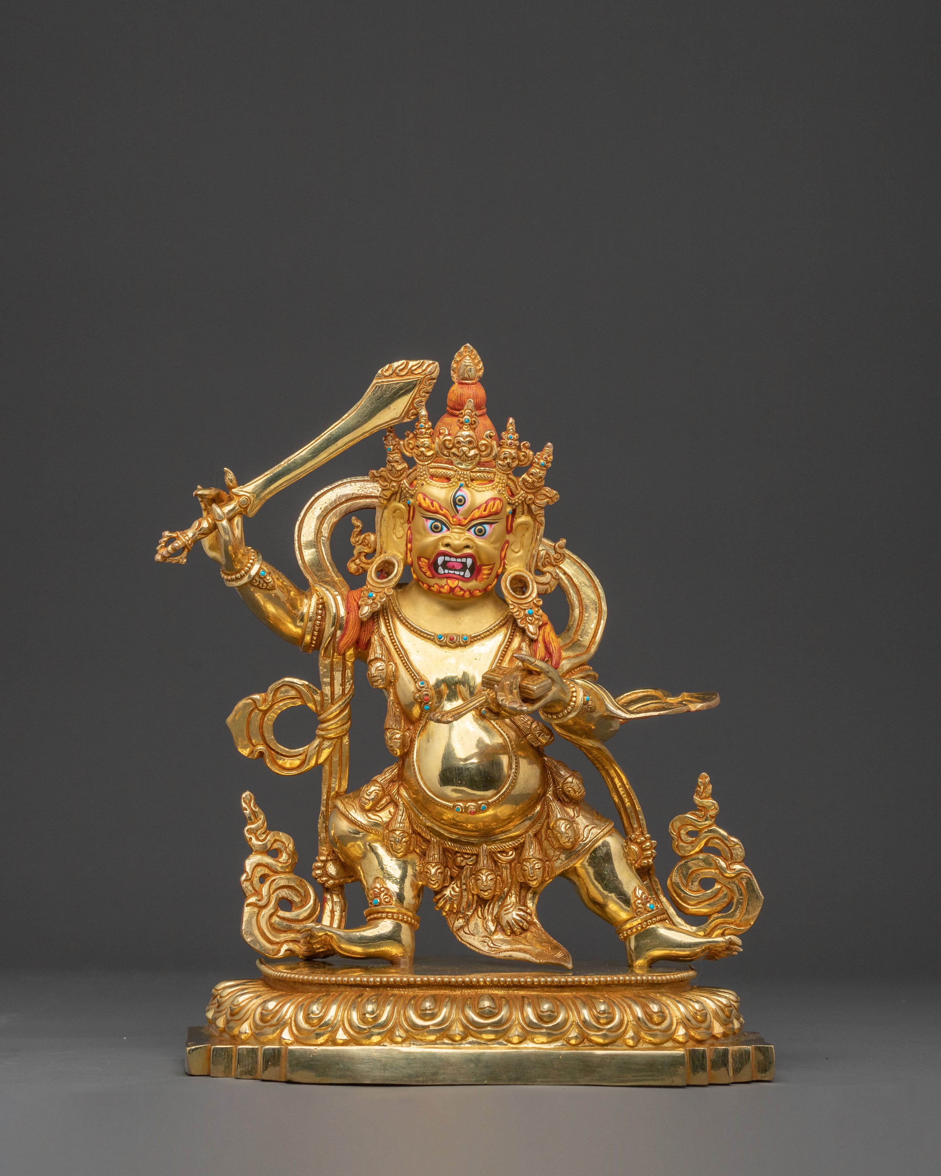 Black Manjushri Protection Sculpture | Wrathful Wisdom Deity