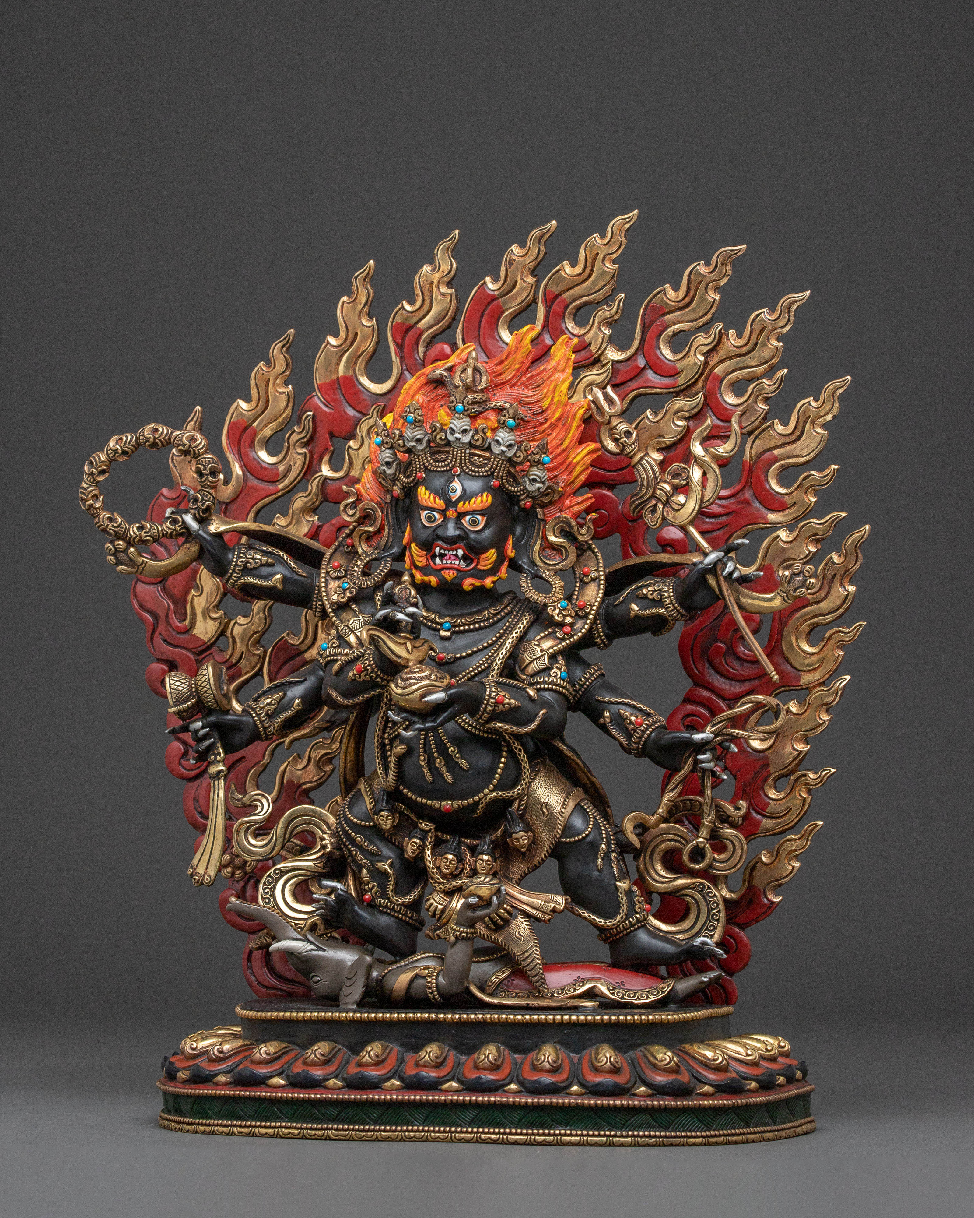 Six Armed Mahakala Divine Statue | Spiritual Decor