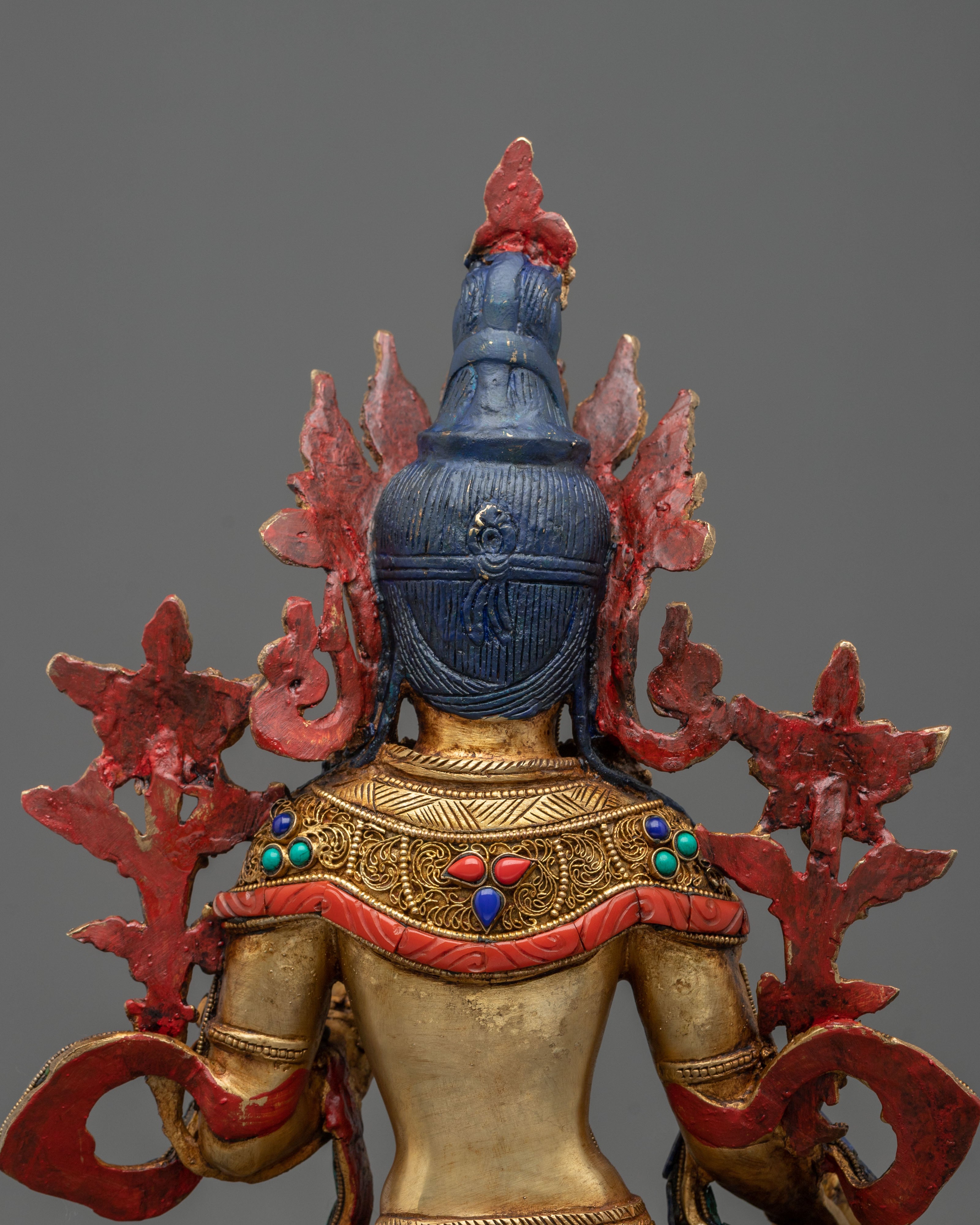 White Tara Gold & Acrylic Painted Statue | Home Decor