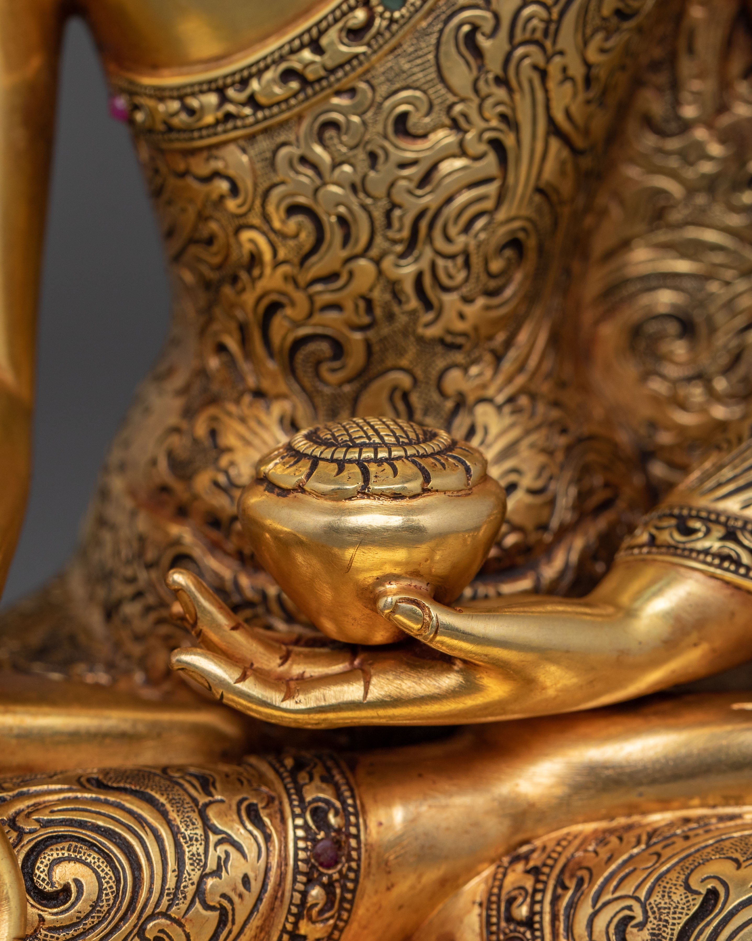 Handmade Crown Shakyamuni Buddha Statue