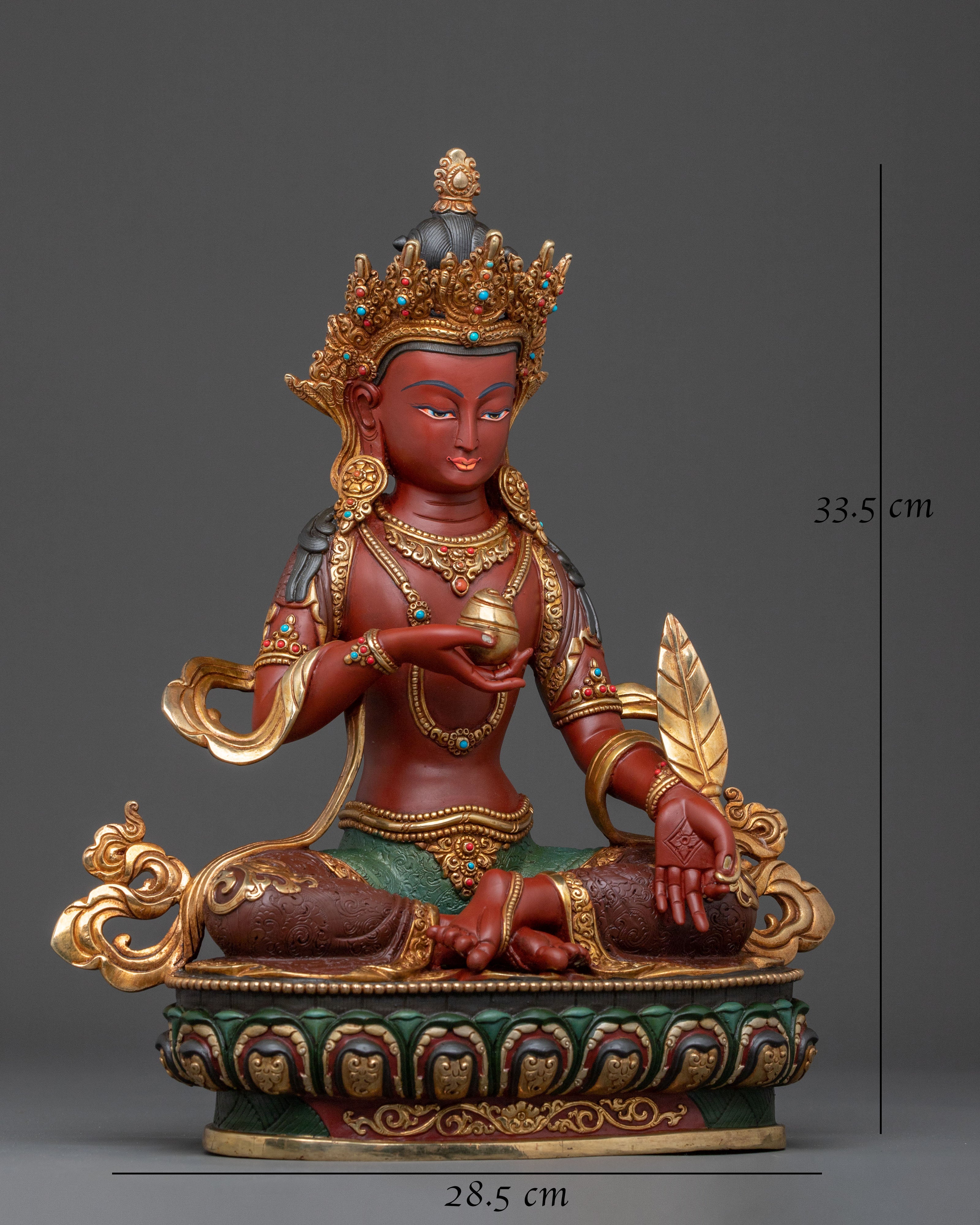 24K Gold Gilded Ksitigarbha Statue | Spiritual Figurine