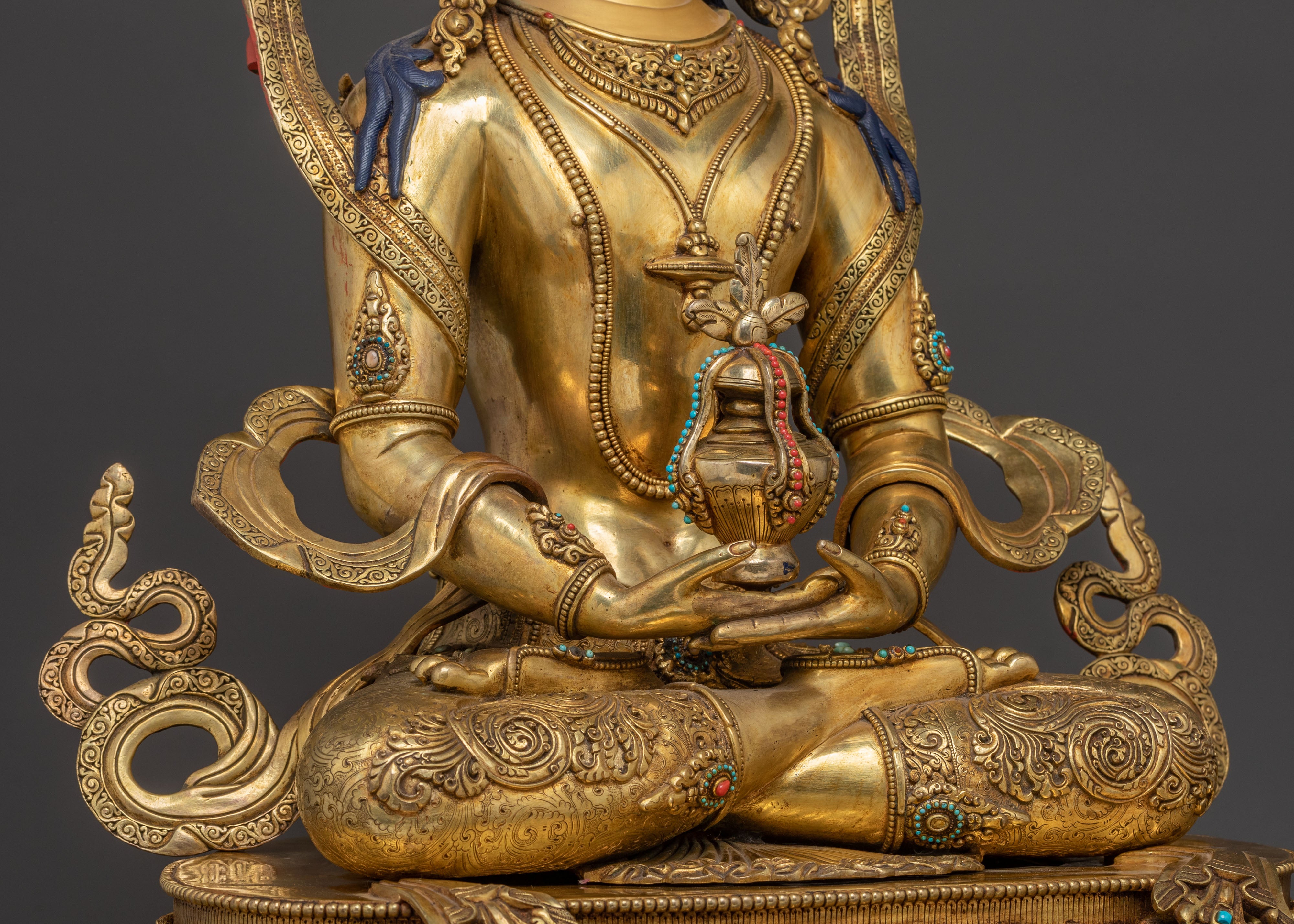 Amitayus Buddha Statue: 24K Gold Gilded | Symbol of Longevity