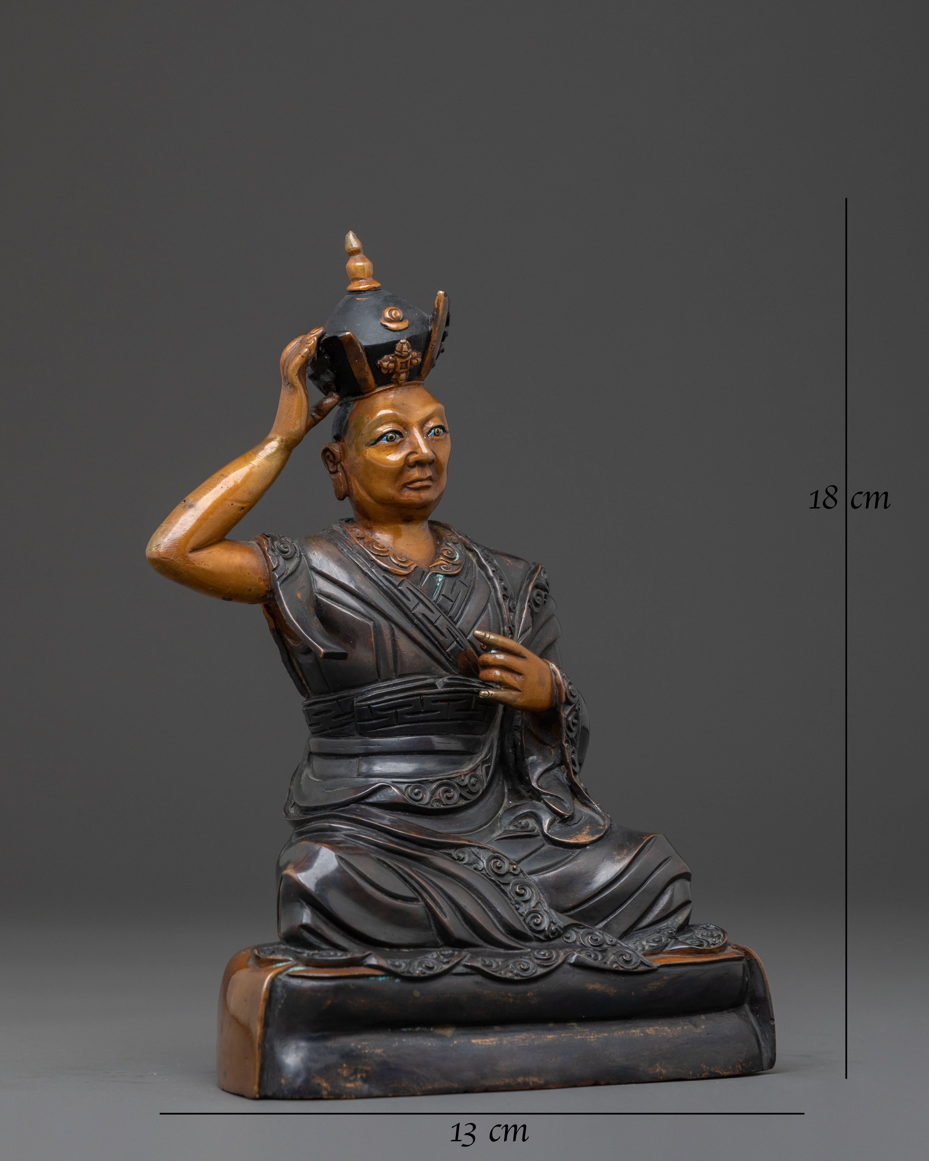 Karmapa Oxidized Copper Statue | Spiritual Leader