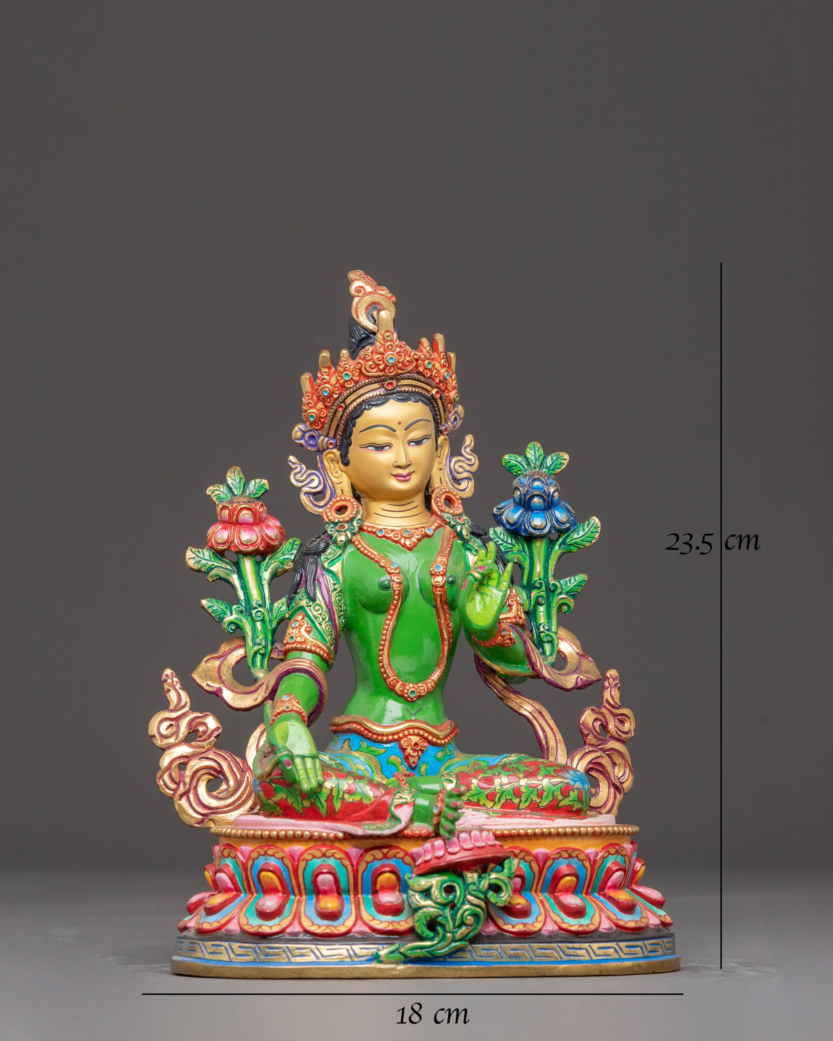 Mother Green Tara Handcrafted Statue 