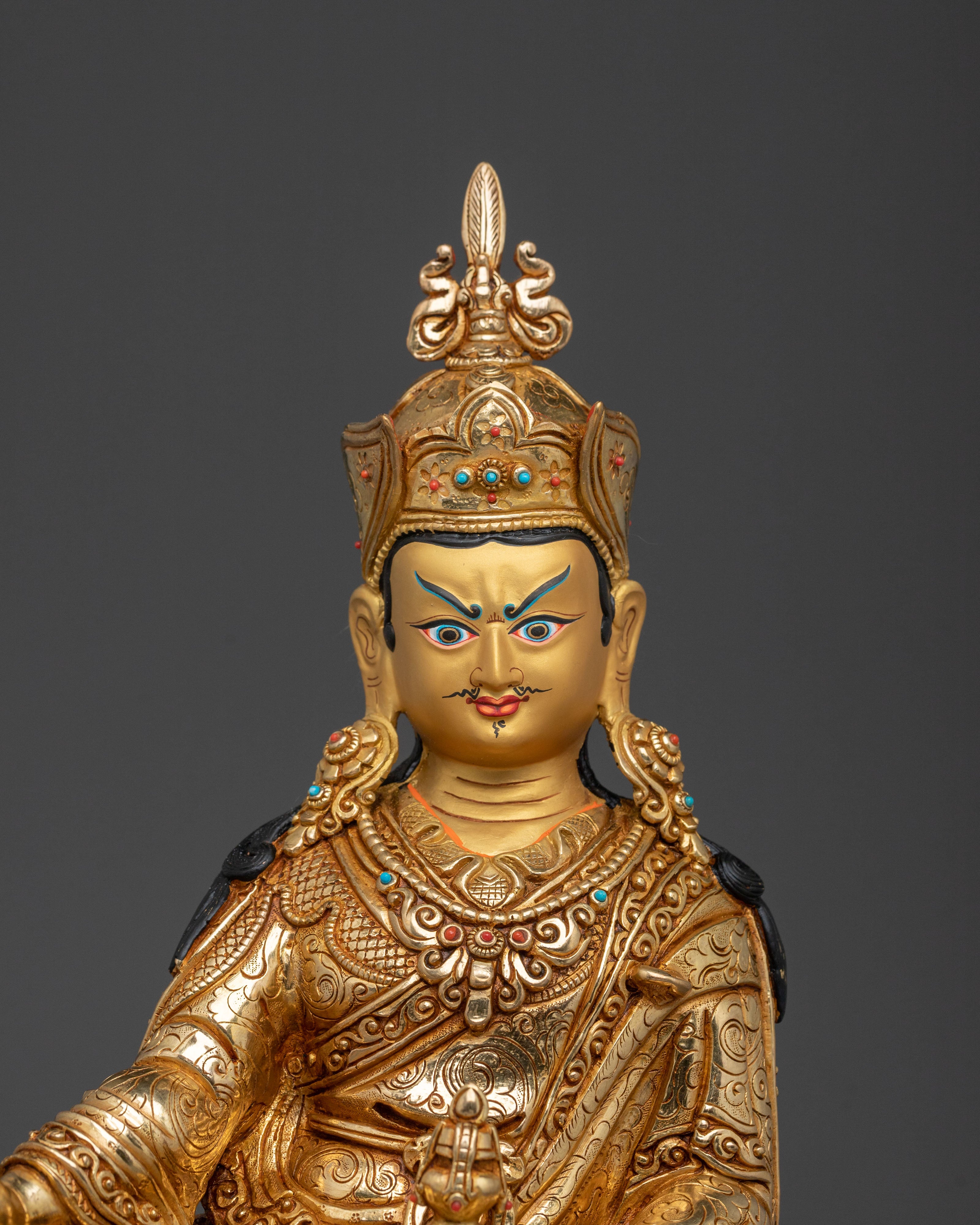 Guru Rinpoche Statue | 24K Gold Gilded Serenity