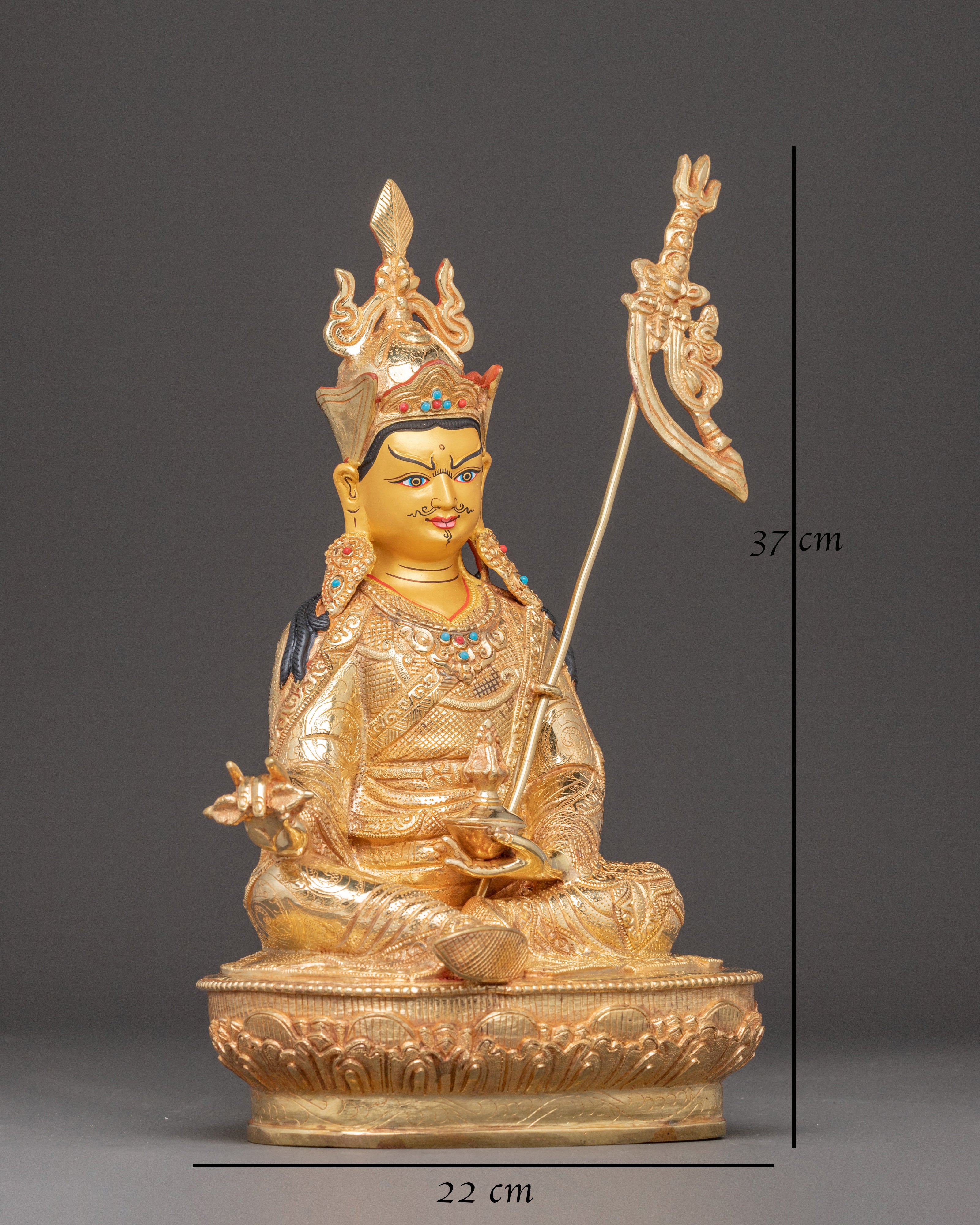 Golden Padmasambhava Handmade Statue