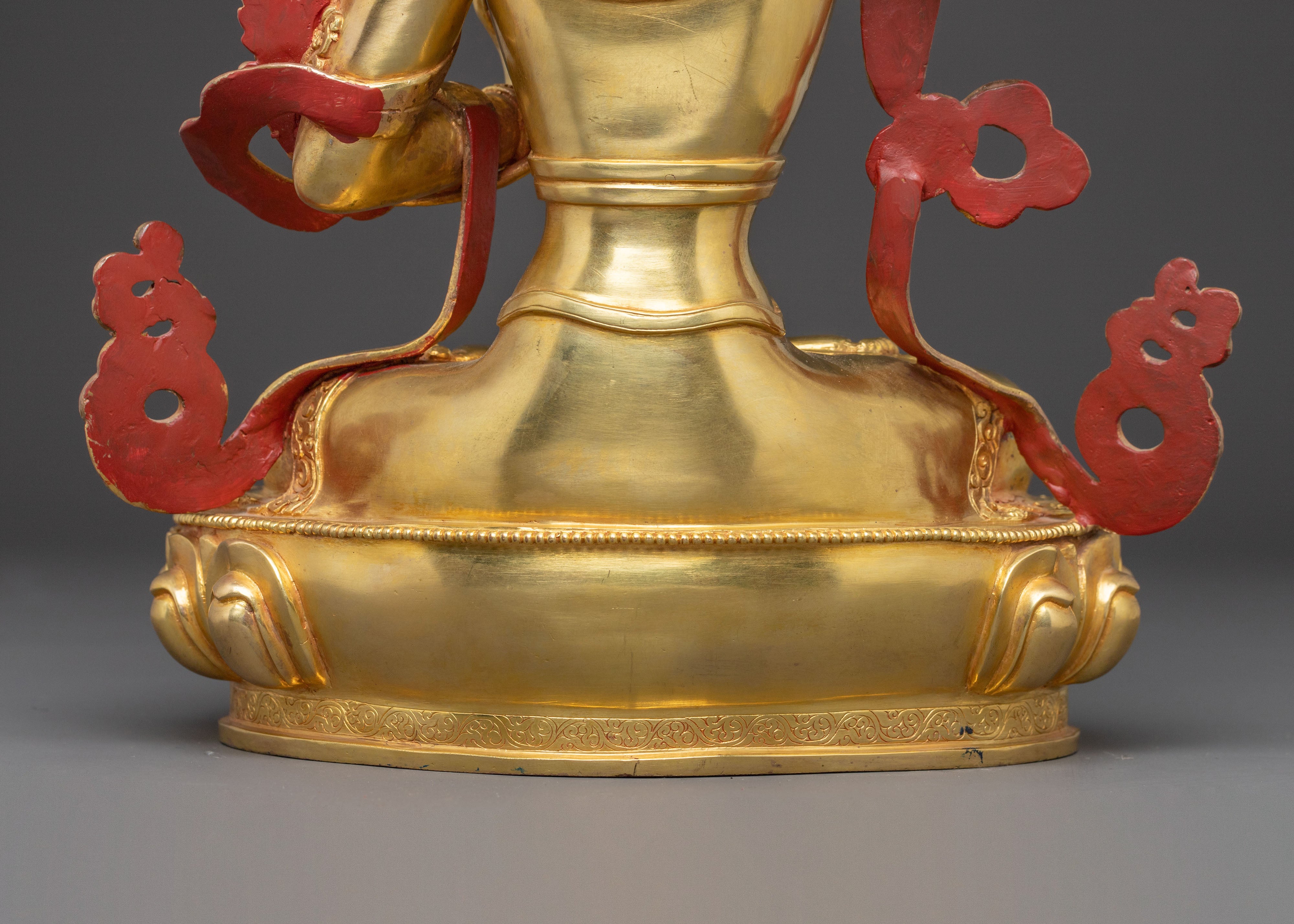 24K Gilded Manjushri Blessing Statue