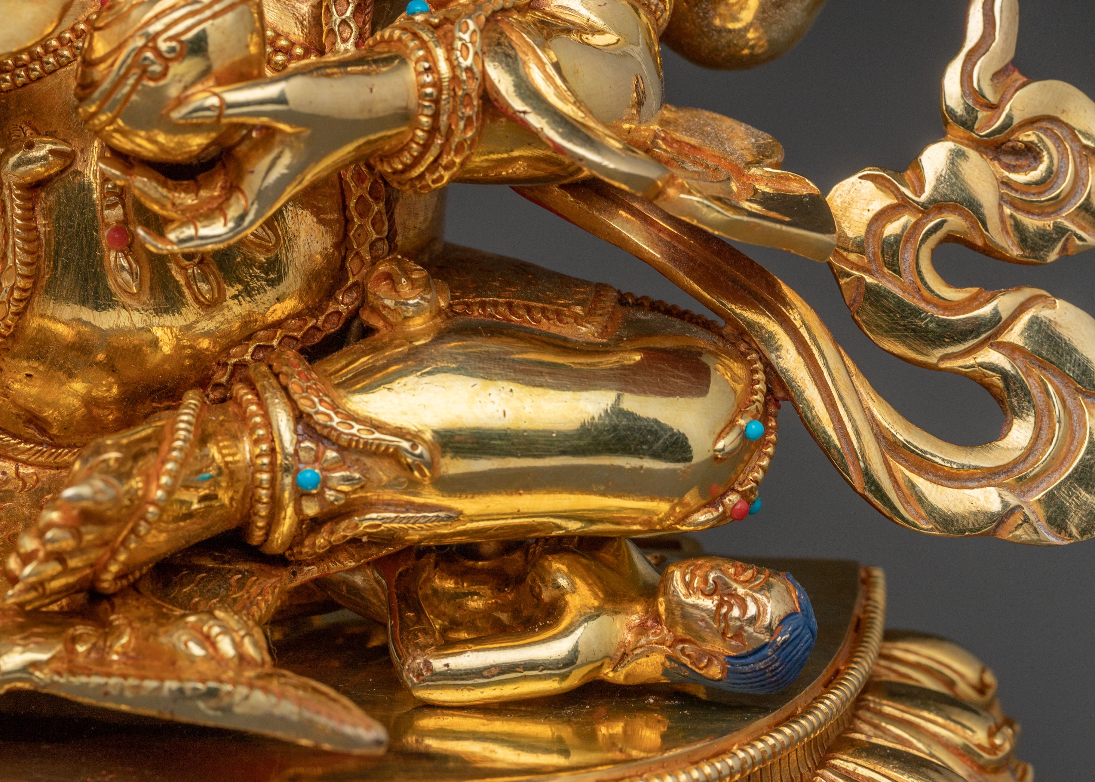 Four Armed Mahakala Statue: Fierce Protector