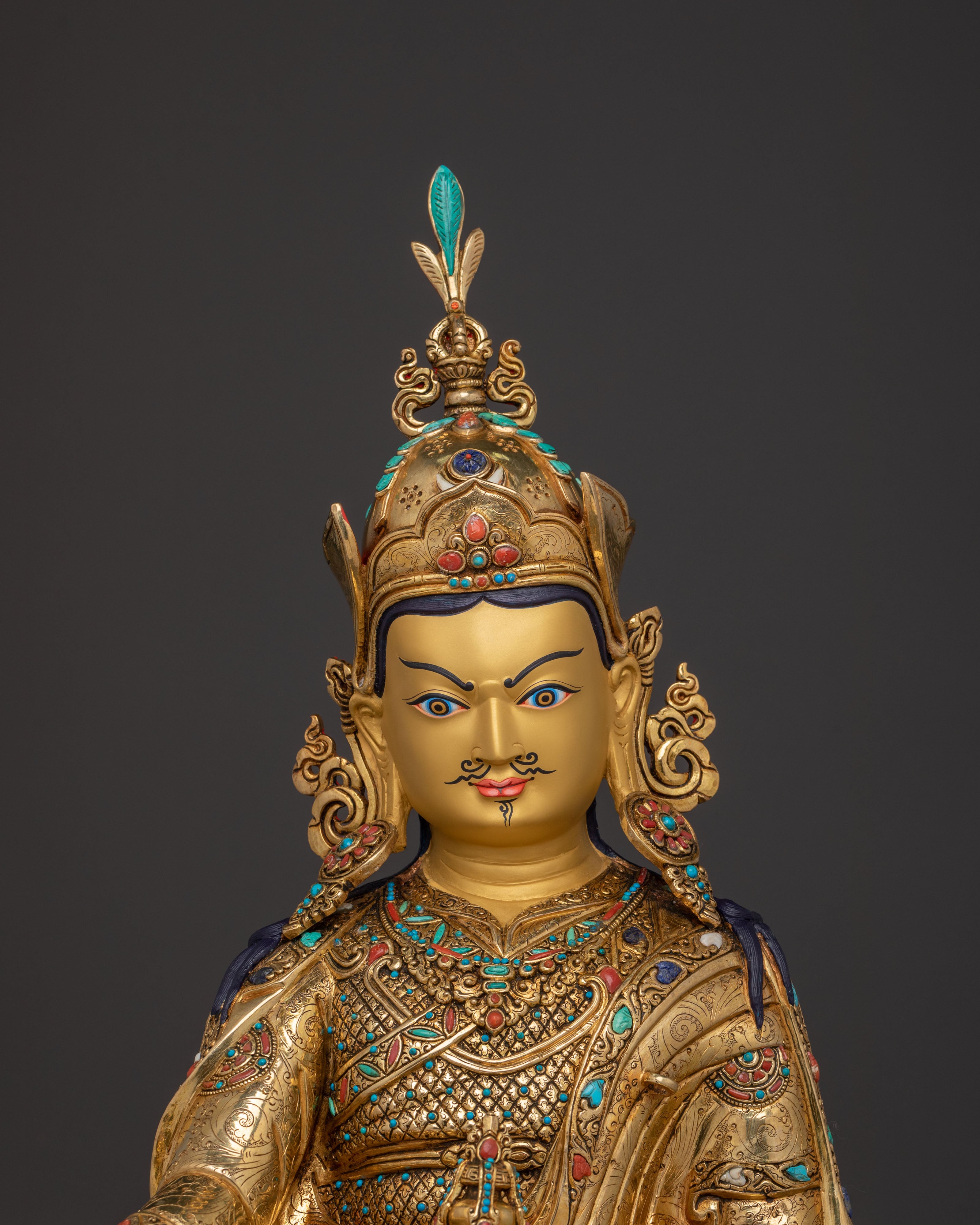 Sacred Enlightened Padmasambhava Guru Statue for Spiritual Altars