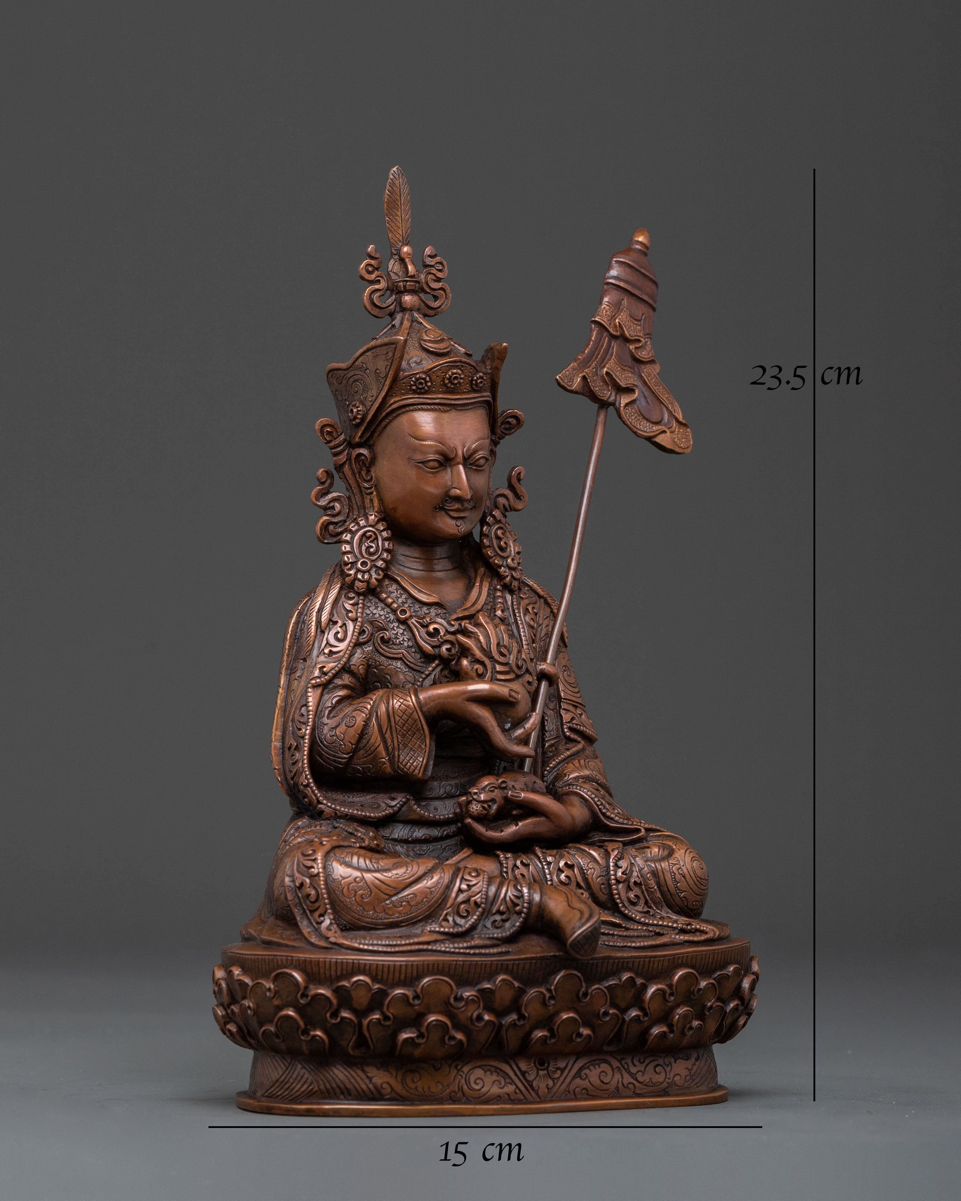 Guru Norlha Blessing Statue: Oxidized Copper Body