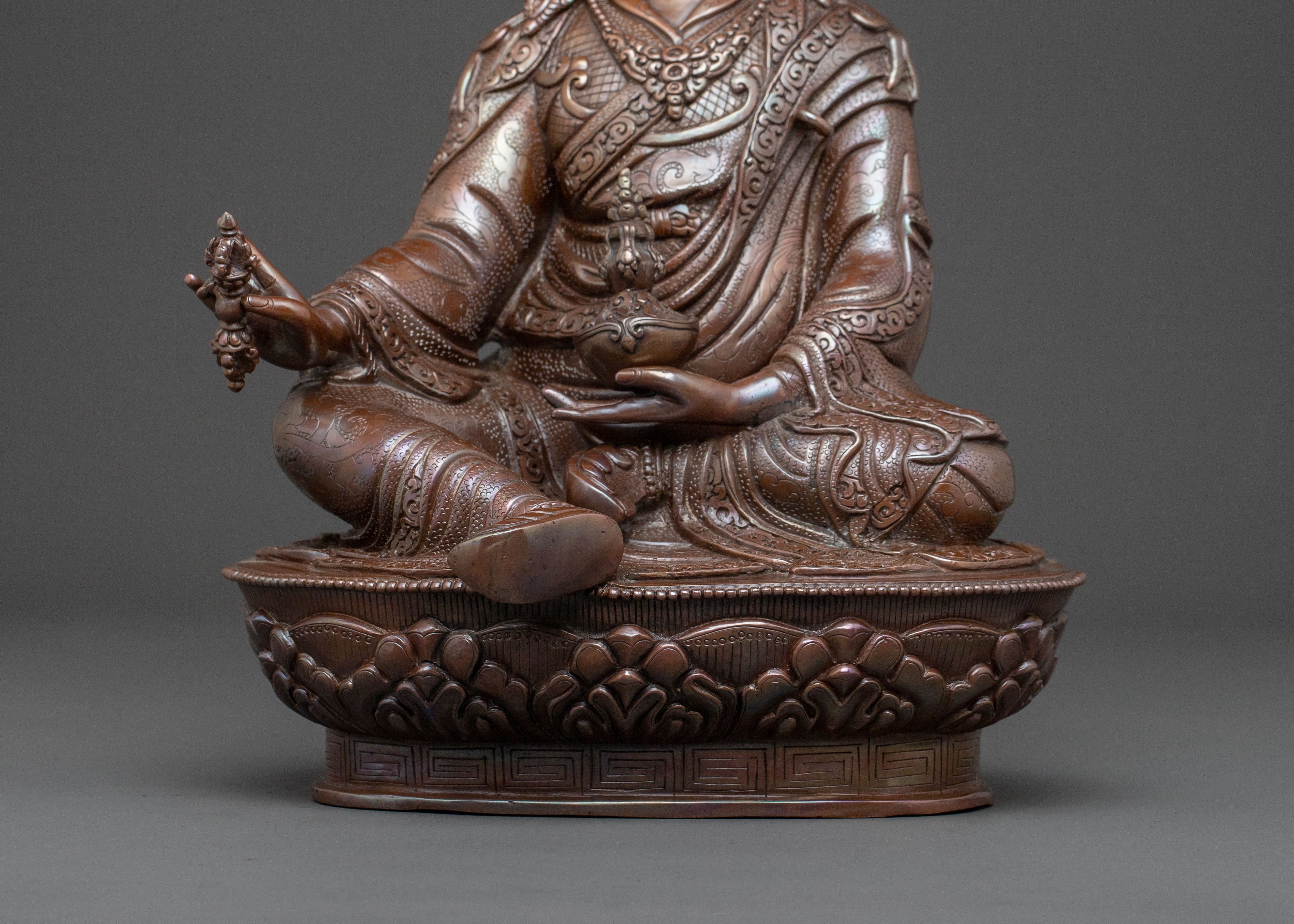 Guru Rinpoche Statue | Oxidized Copper Icon