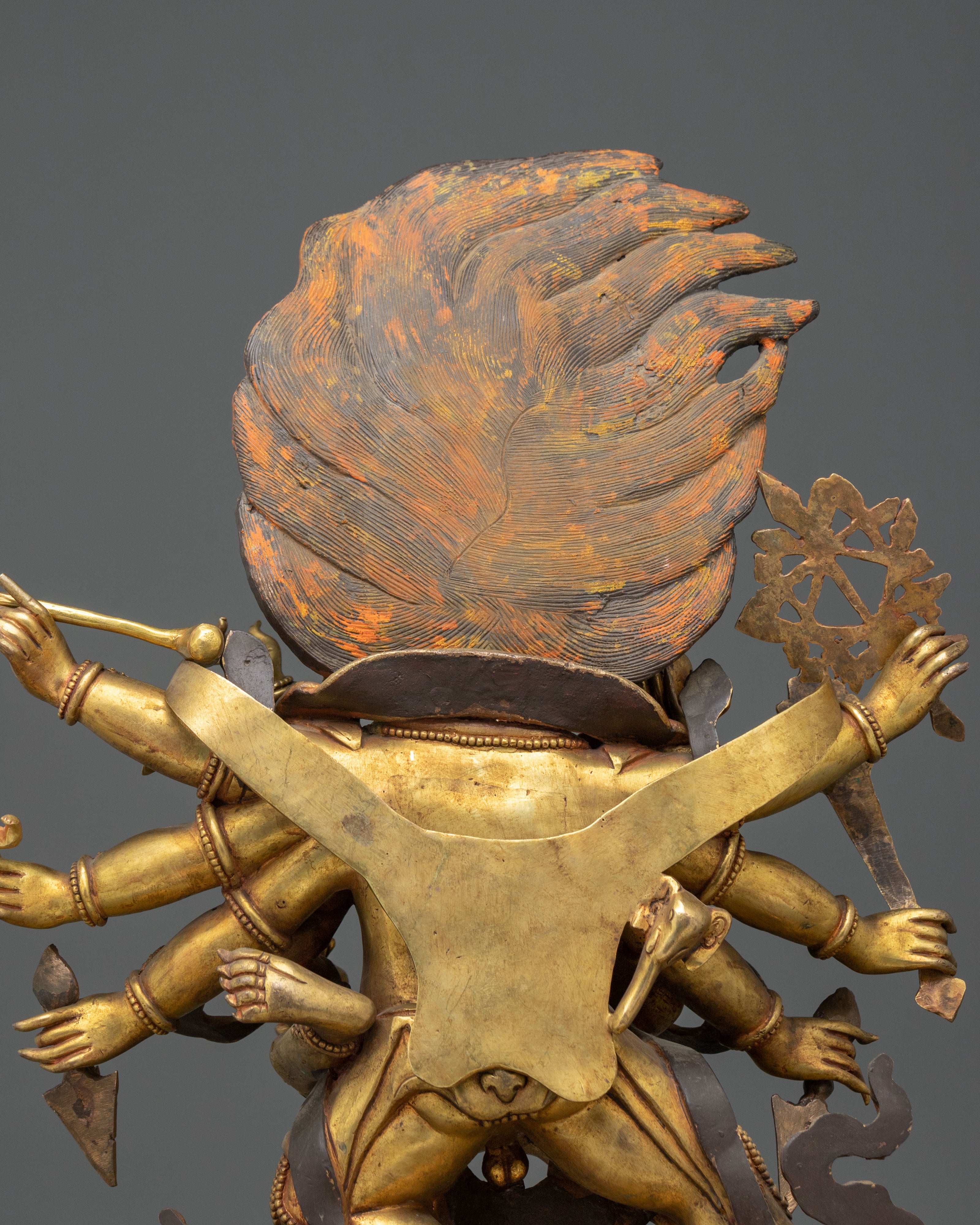 Fierce Heyagriva: 24K Gold Gilded Copper Statue