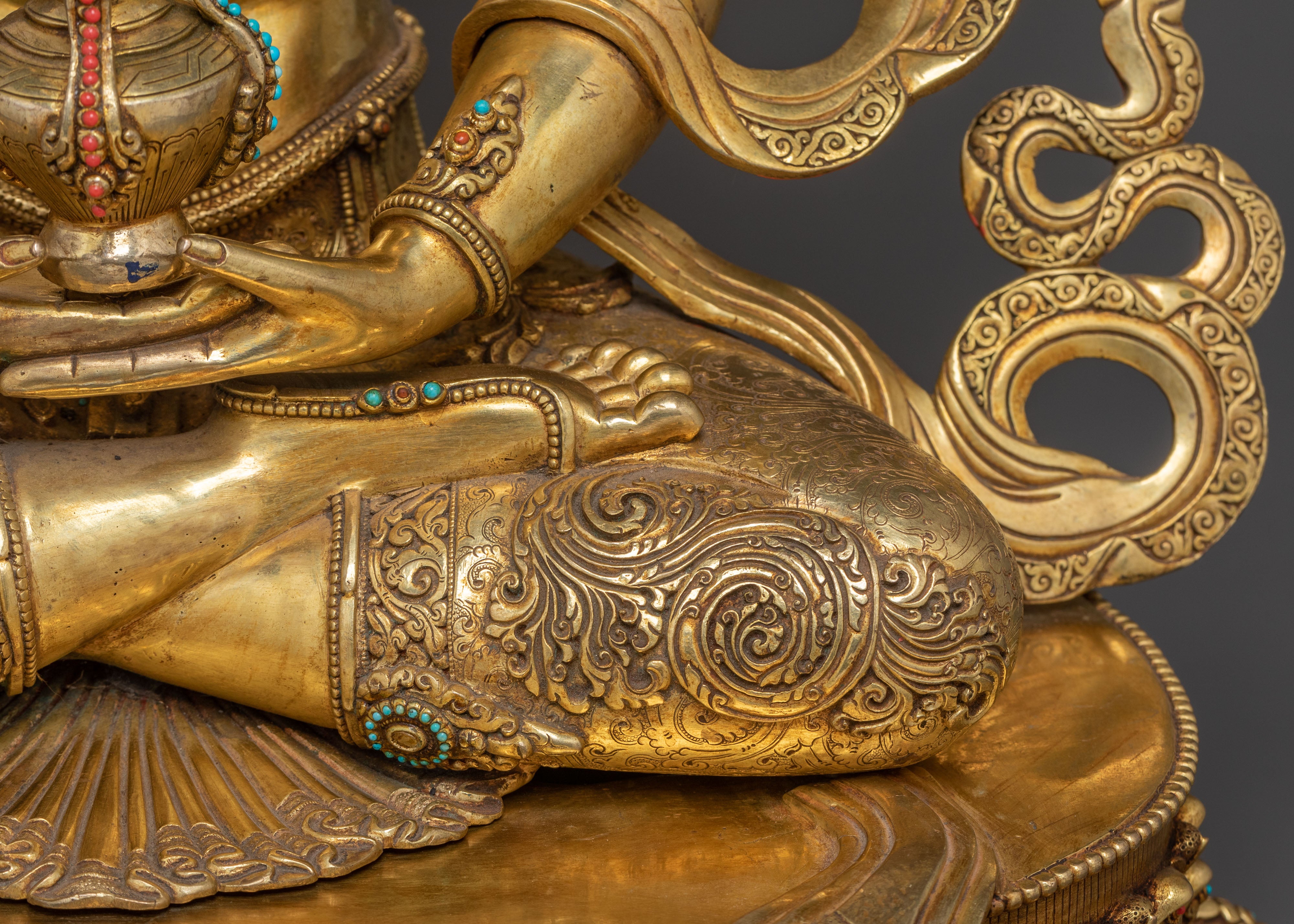 Amitayus Buddha Statue: 24K Gold Gilded | Symbol of Longevity