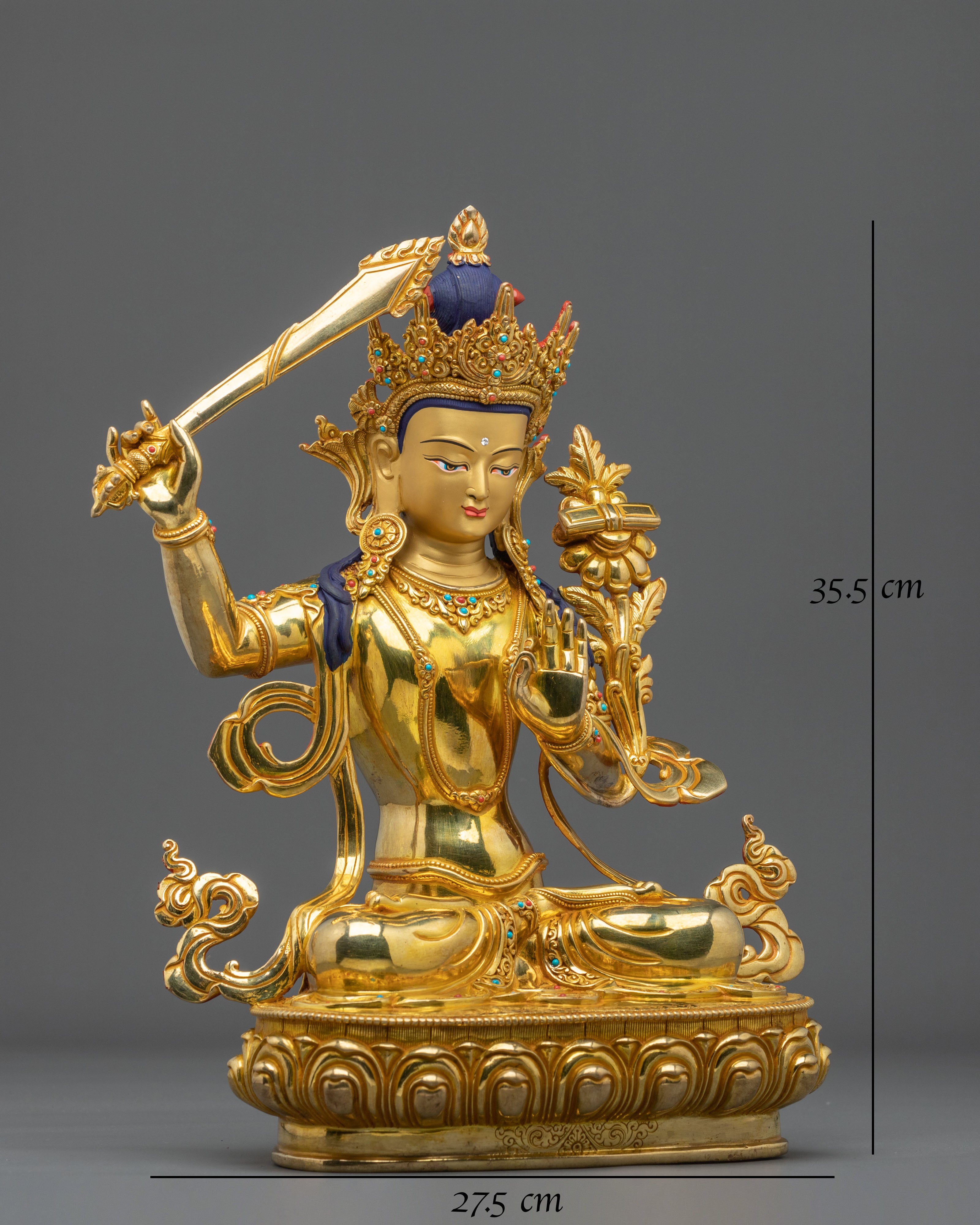 Manjushri Sacred Copper Sculpture | Bodhisattva of Wisdom