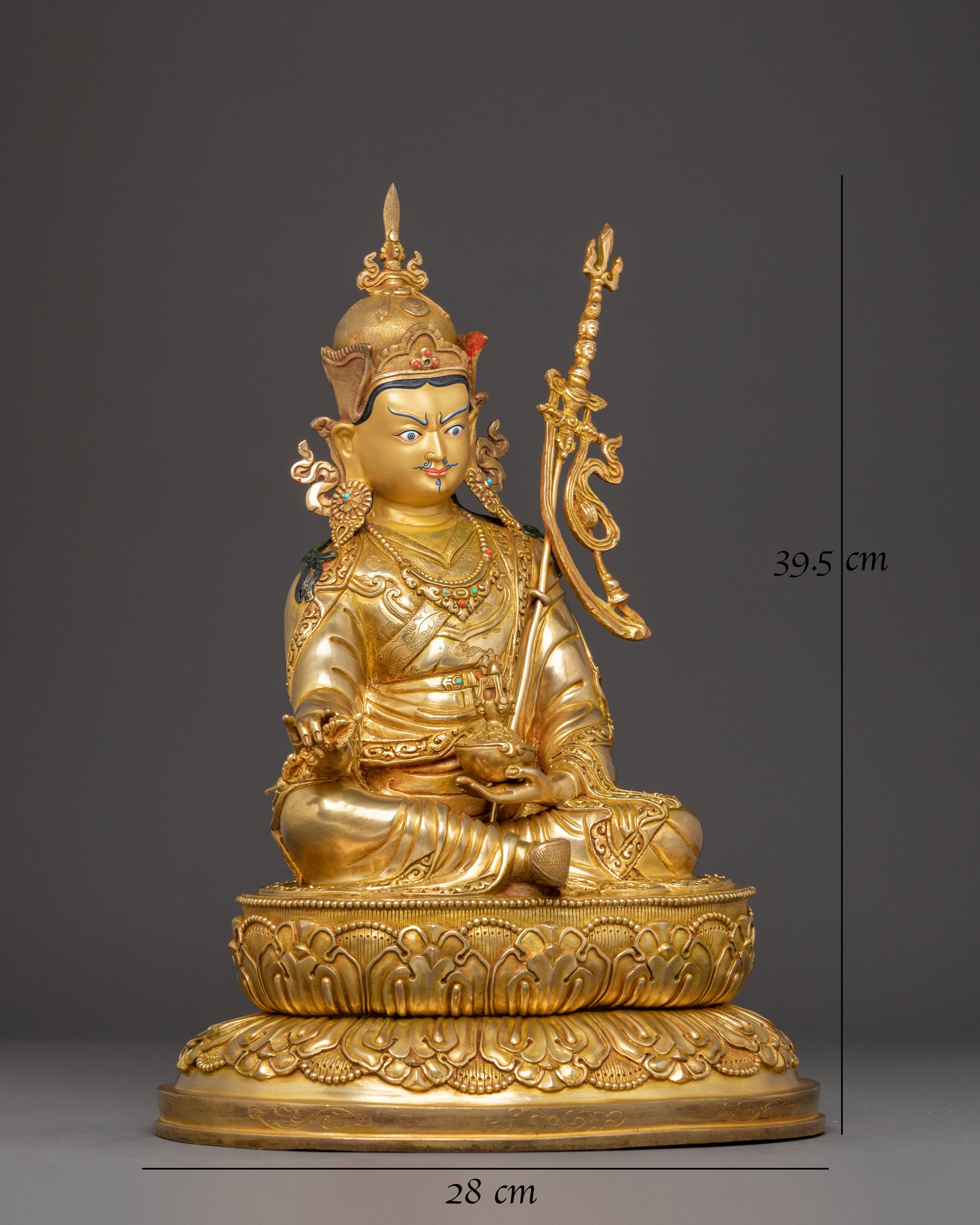 Himalayan Golden Guru Rinpoche Statue 
