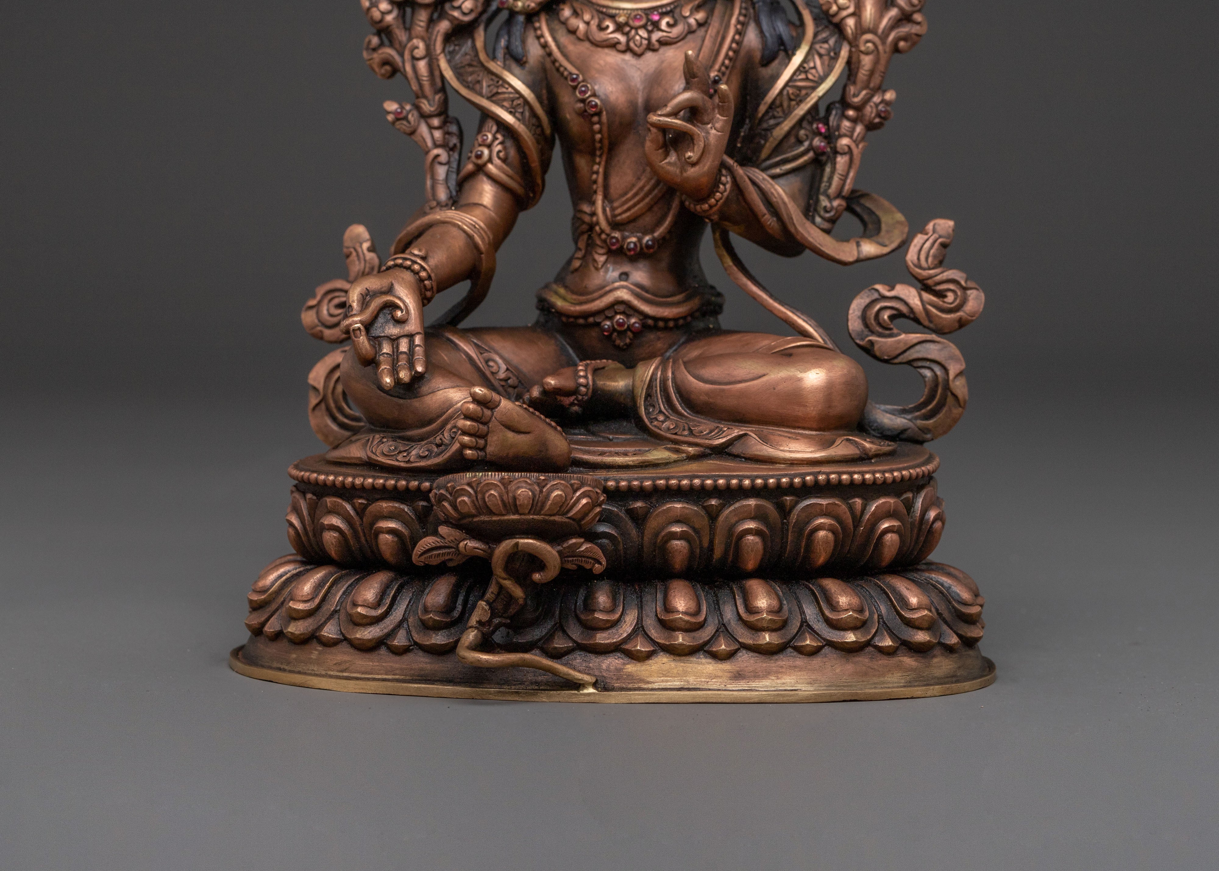 Handcrafted Green Tara Divine Statue | Mother Figure
