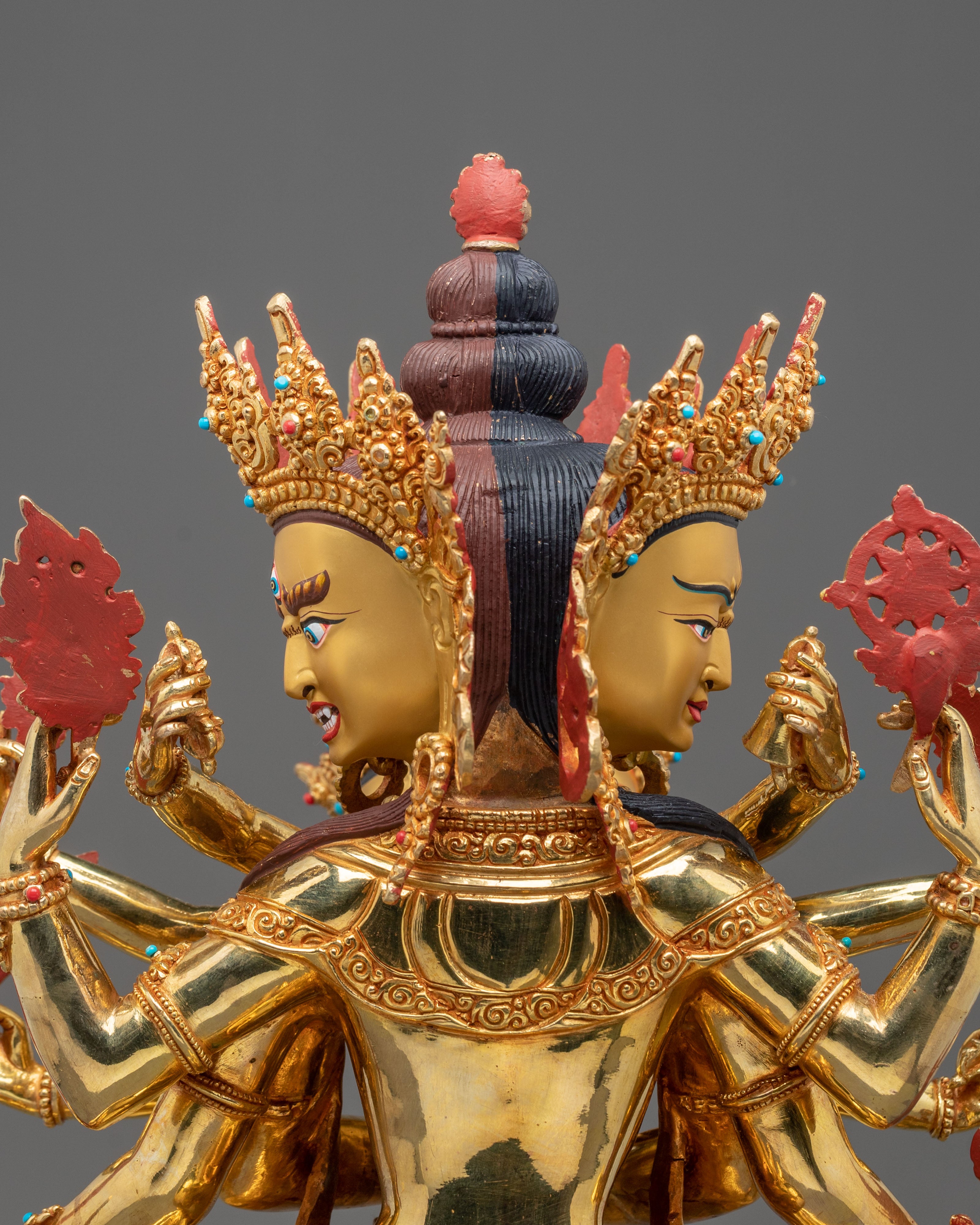 Guhyasamaja Tantric Buddha Statue | 24K Gilded Copper Statue