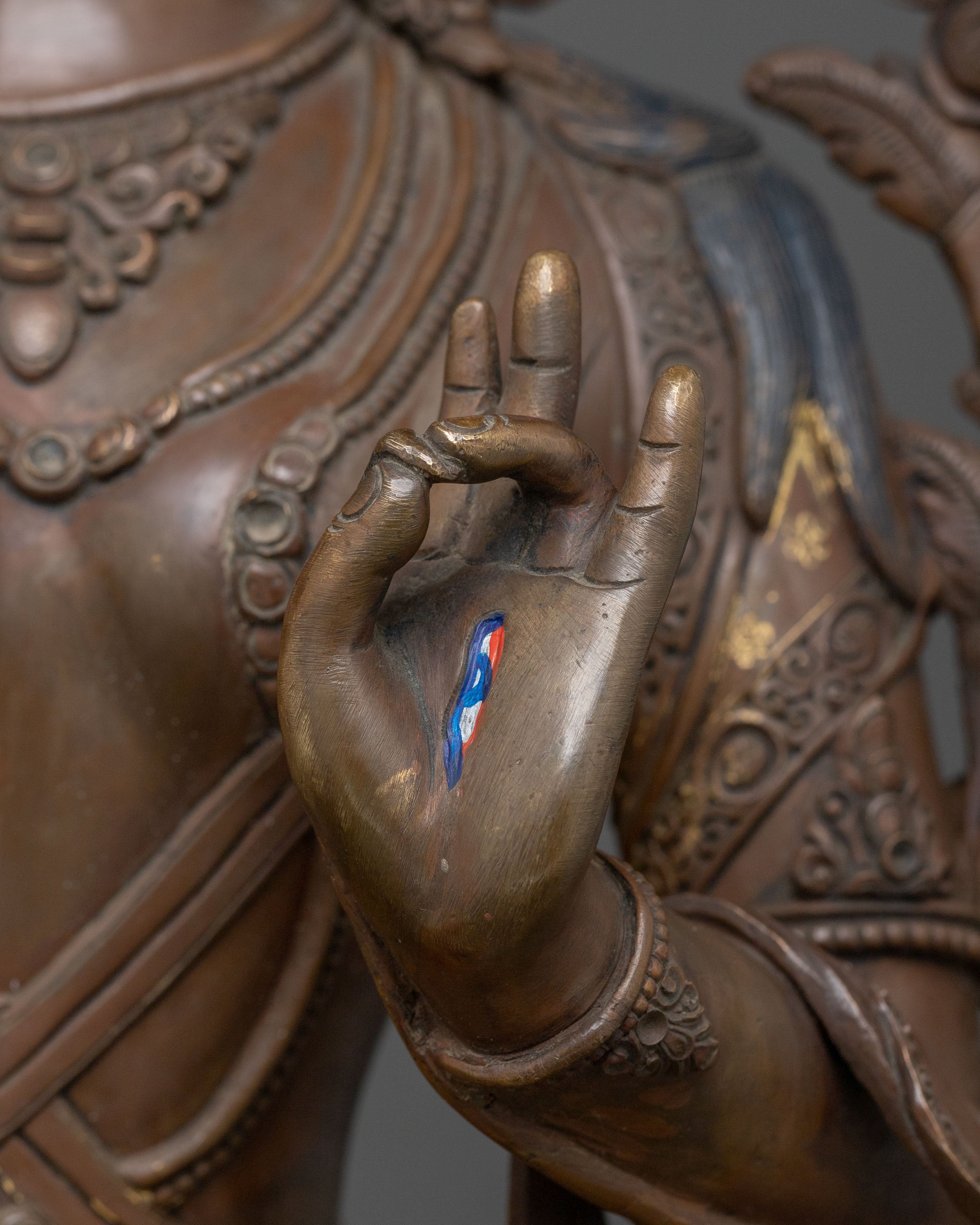 White Tara Oxidized Copper Statue | Long Life Icon