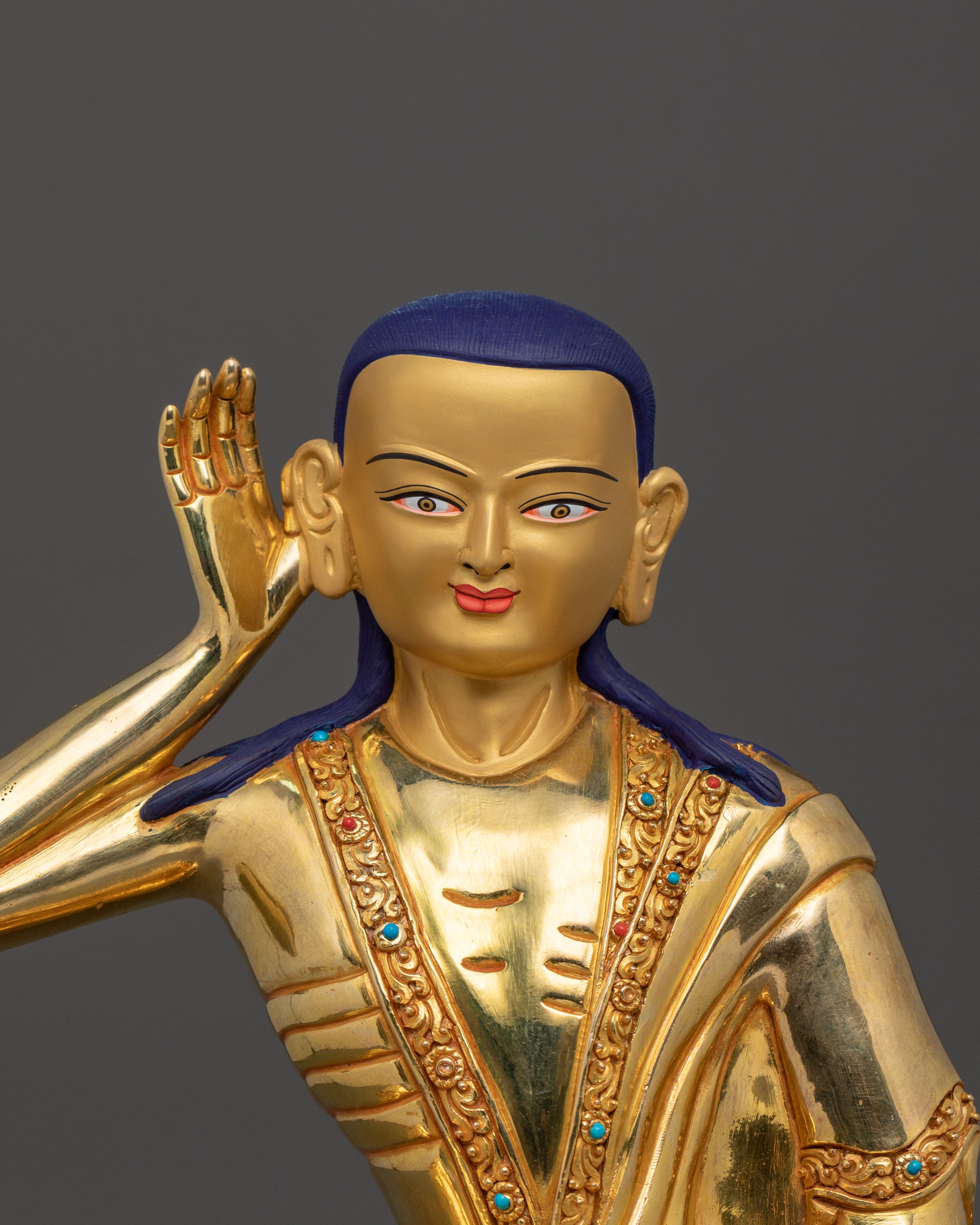 Milarepa Meditation Statue | 24K Gold Gilded