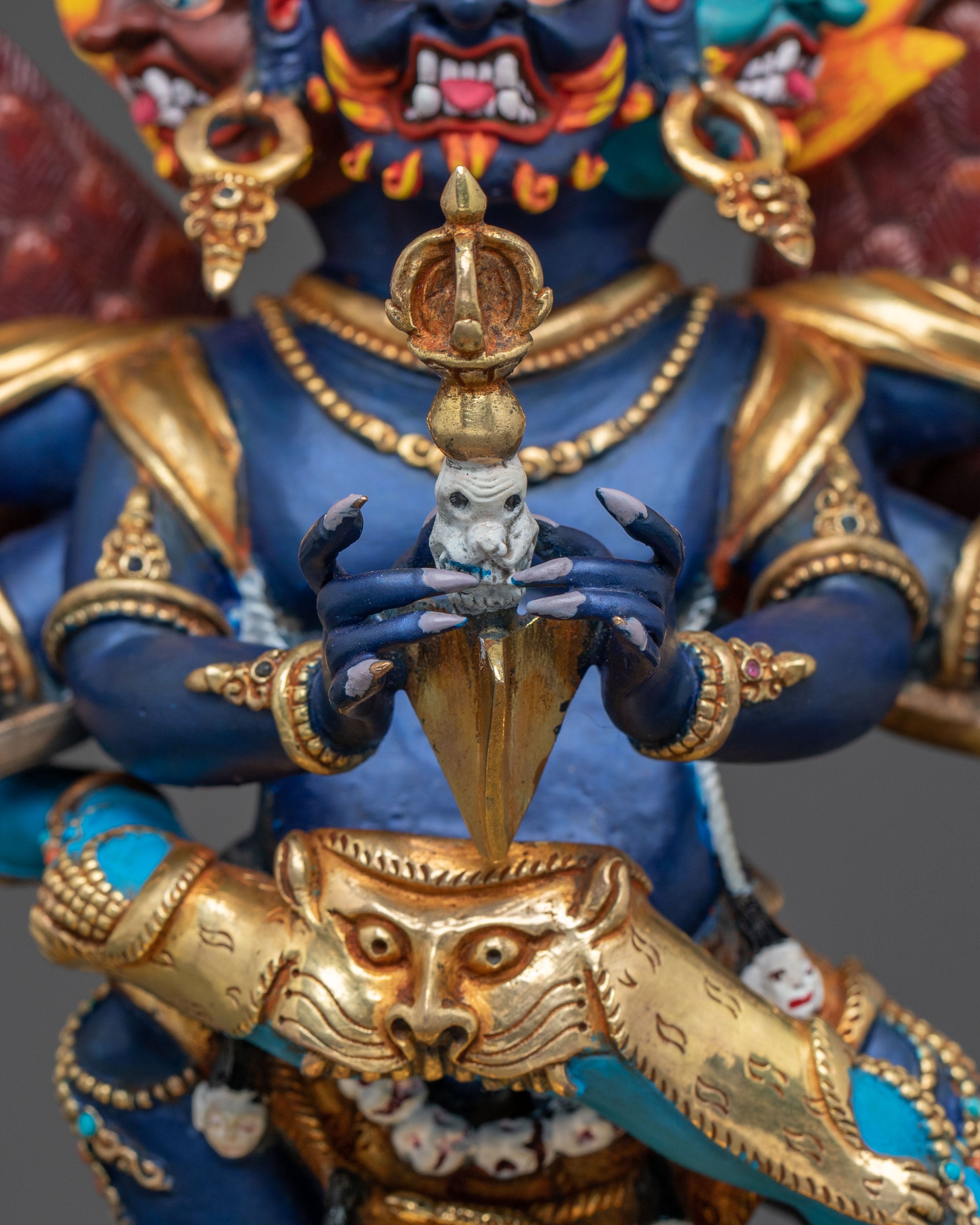 Vajrakilaya Wrathful Deity Sculpture | Buddhist Altar Decor