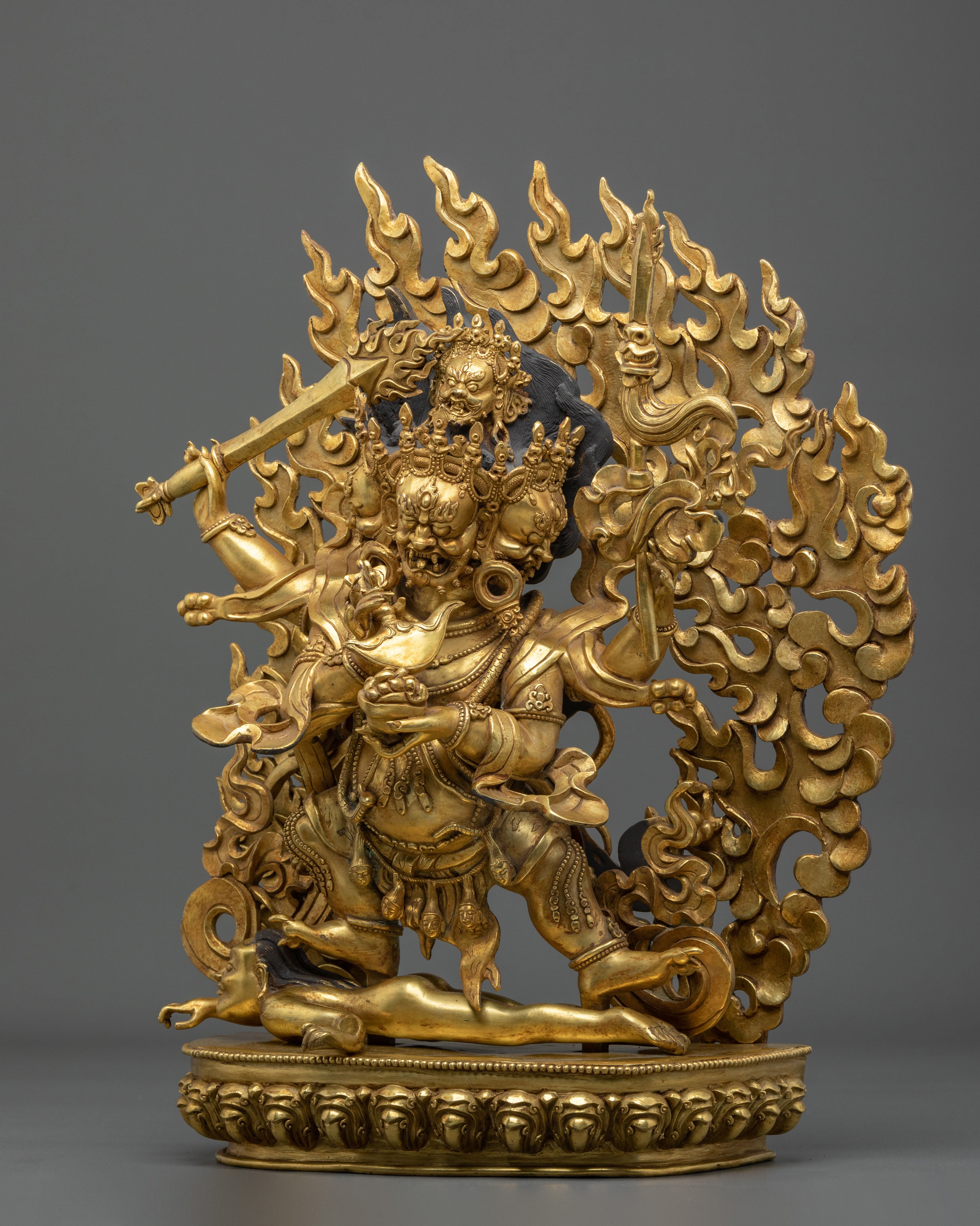 Sacred Protector Four Armed Mahakala Statue