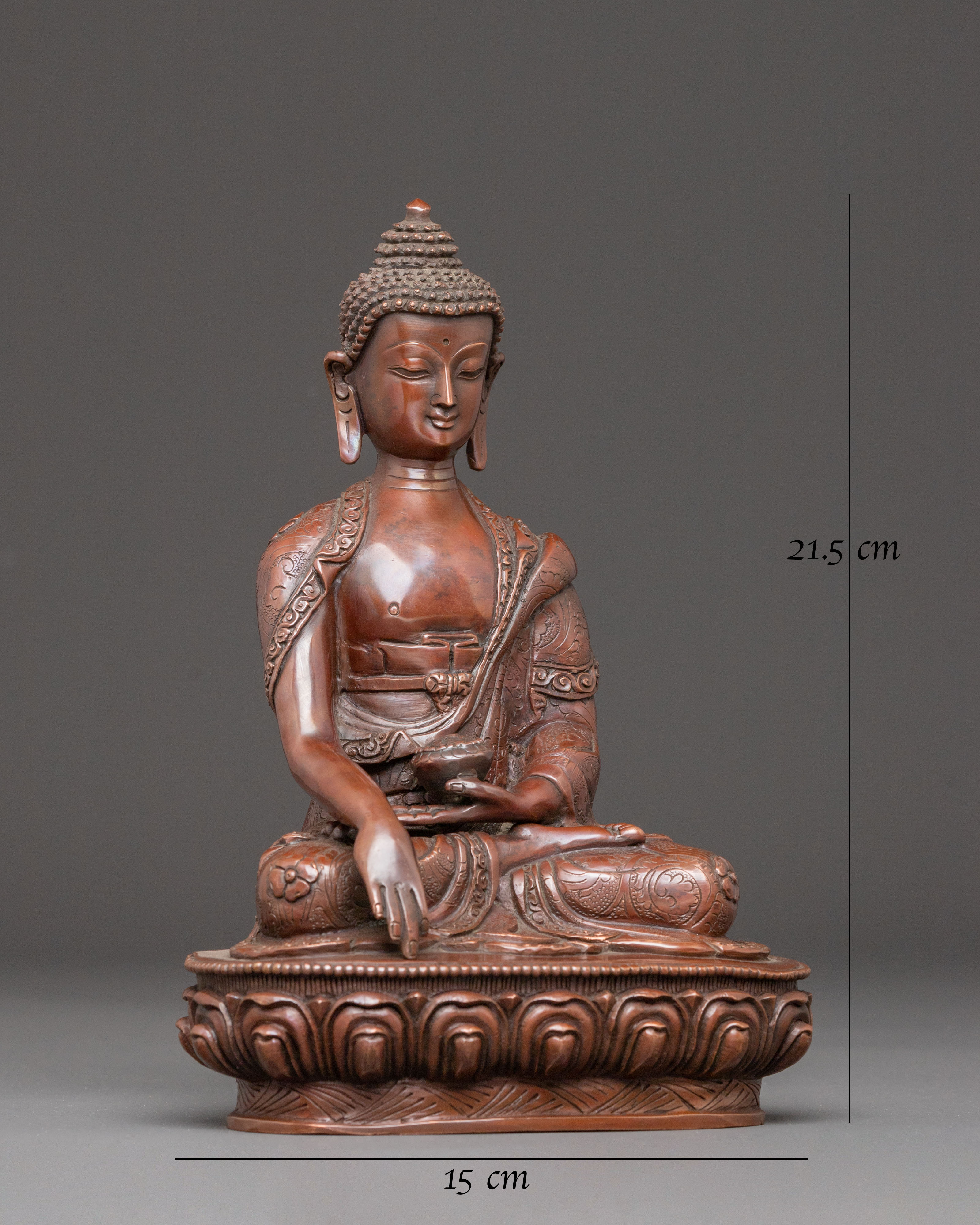 Buddha Shakyamuni, Handcrafted Copper Statue 
