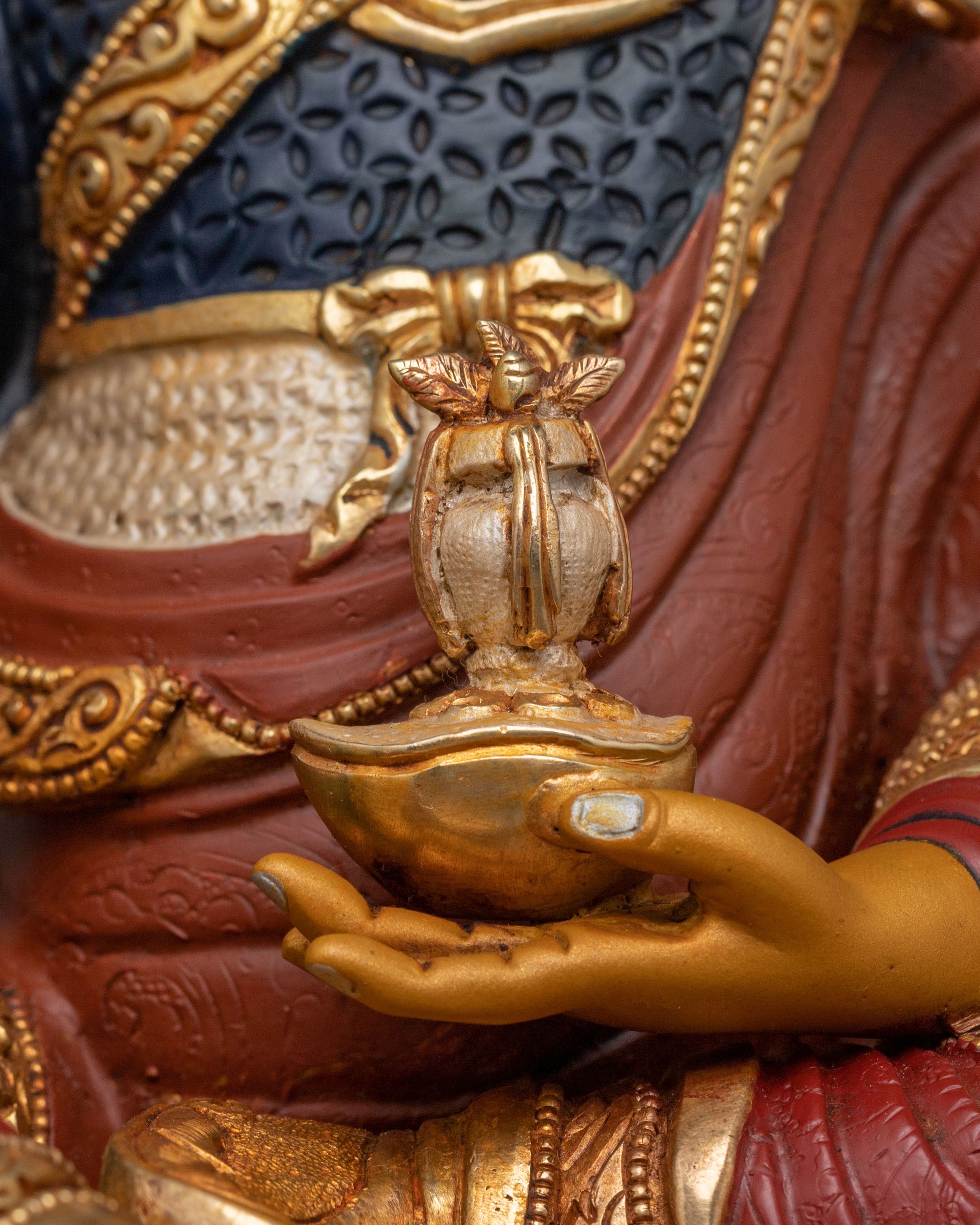 Guru Rinpoche Divine Statue – Gilded Copper Art