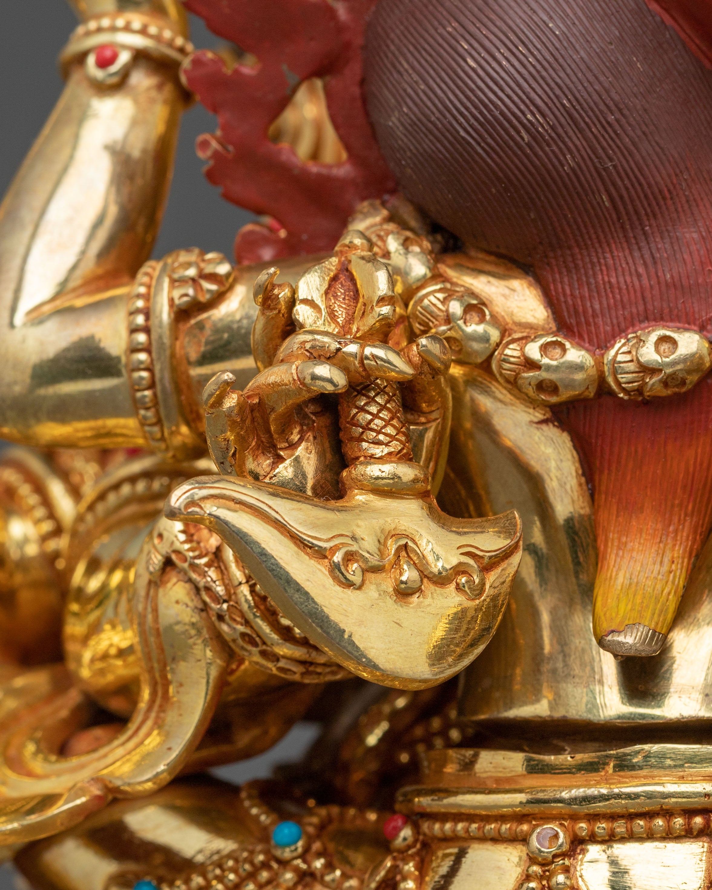 Chaturbhuja Mahakala With Consort Statue: Protector of Dharma
