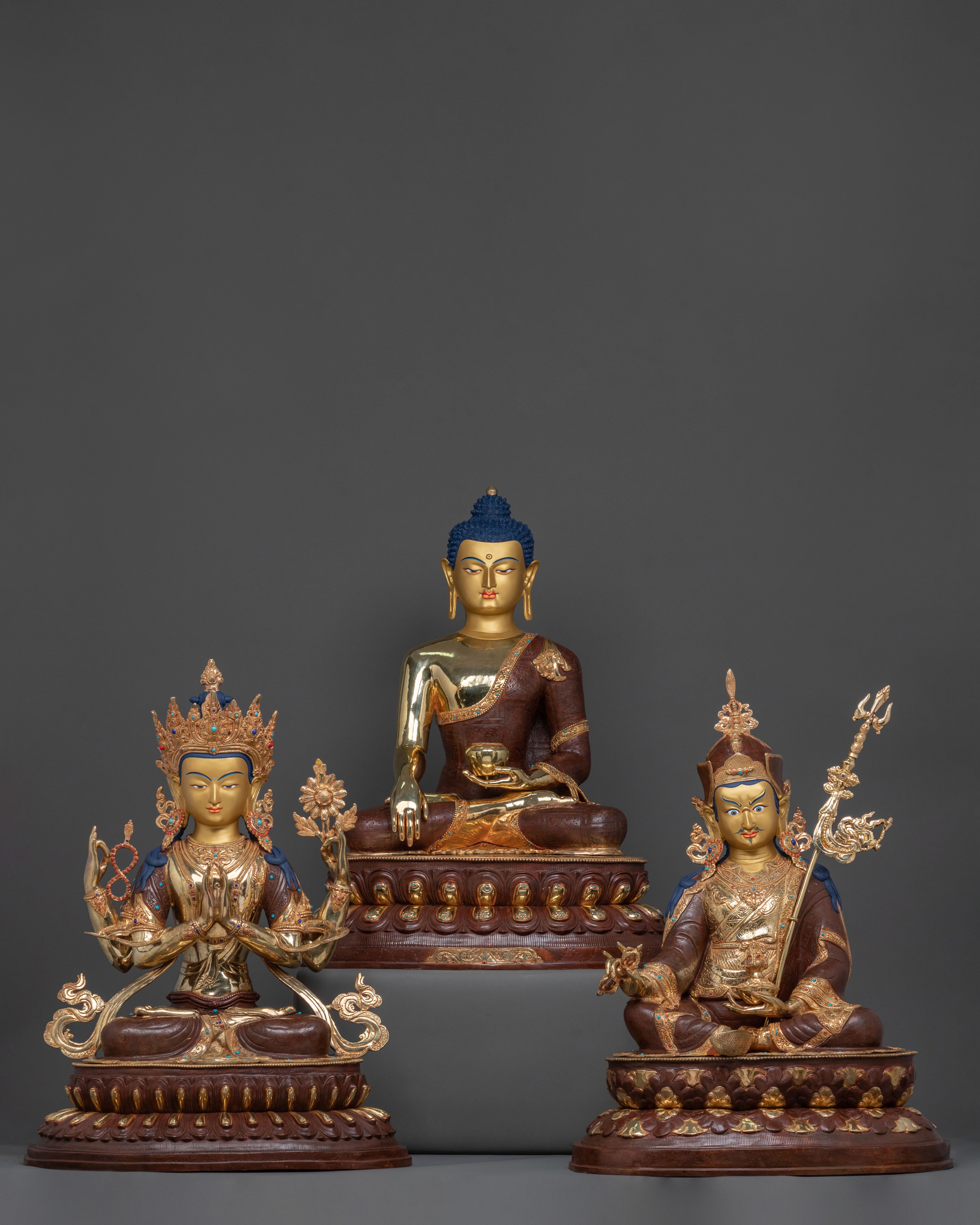 Divine Statue Set of Buddha Dharma Sangha