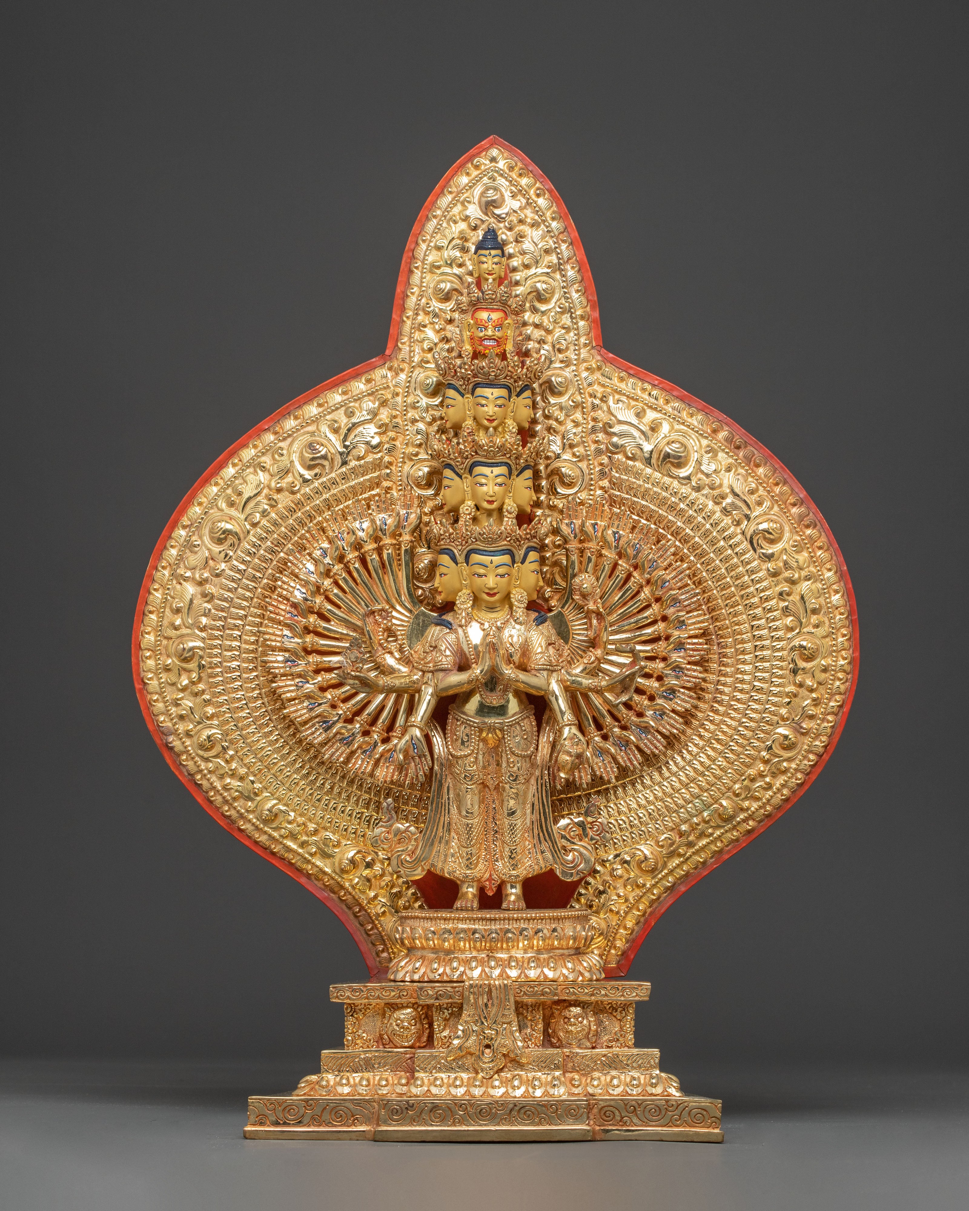 24k Gold Glided 1000-Armed Chenrezig Statue