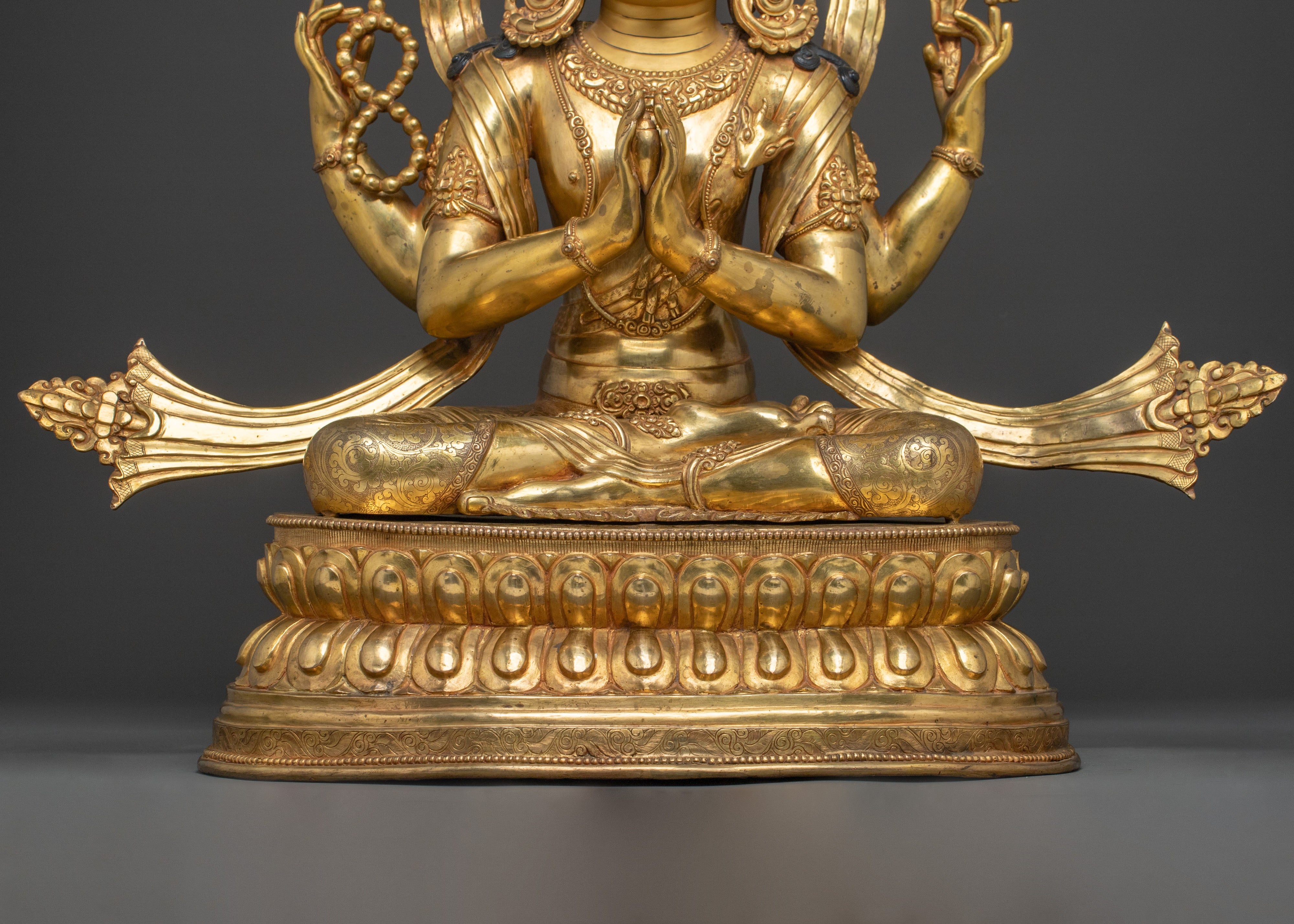 Peaceful Chenrezig Statue | Tibetan Buddhist Figurine