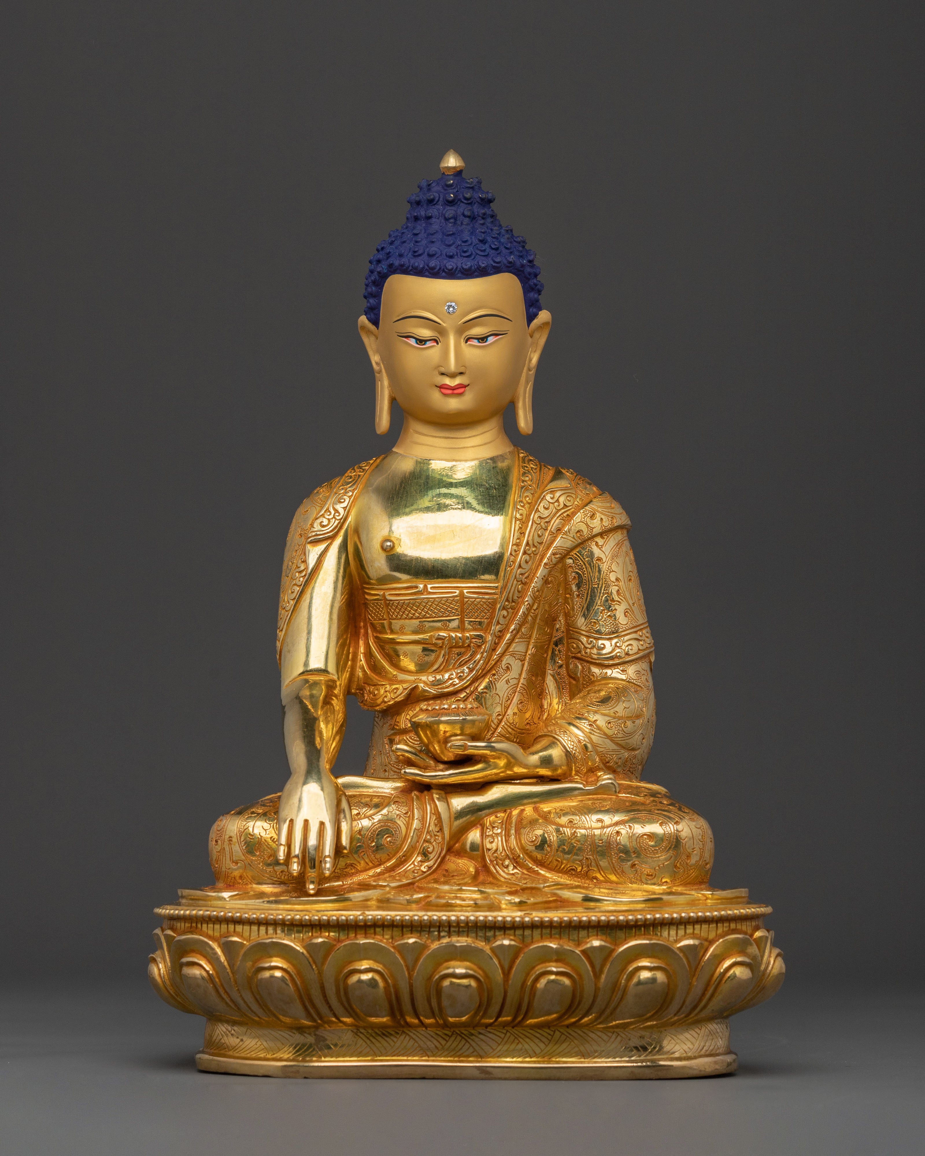 Shakyamuni Buddha 24k Gold Gilded Spiritual Statue