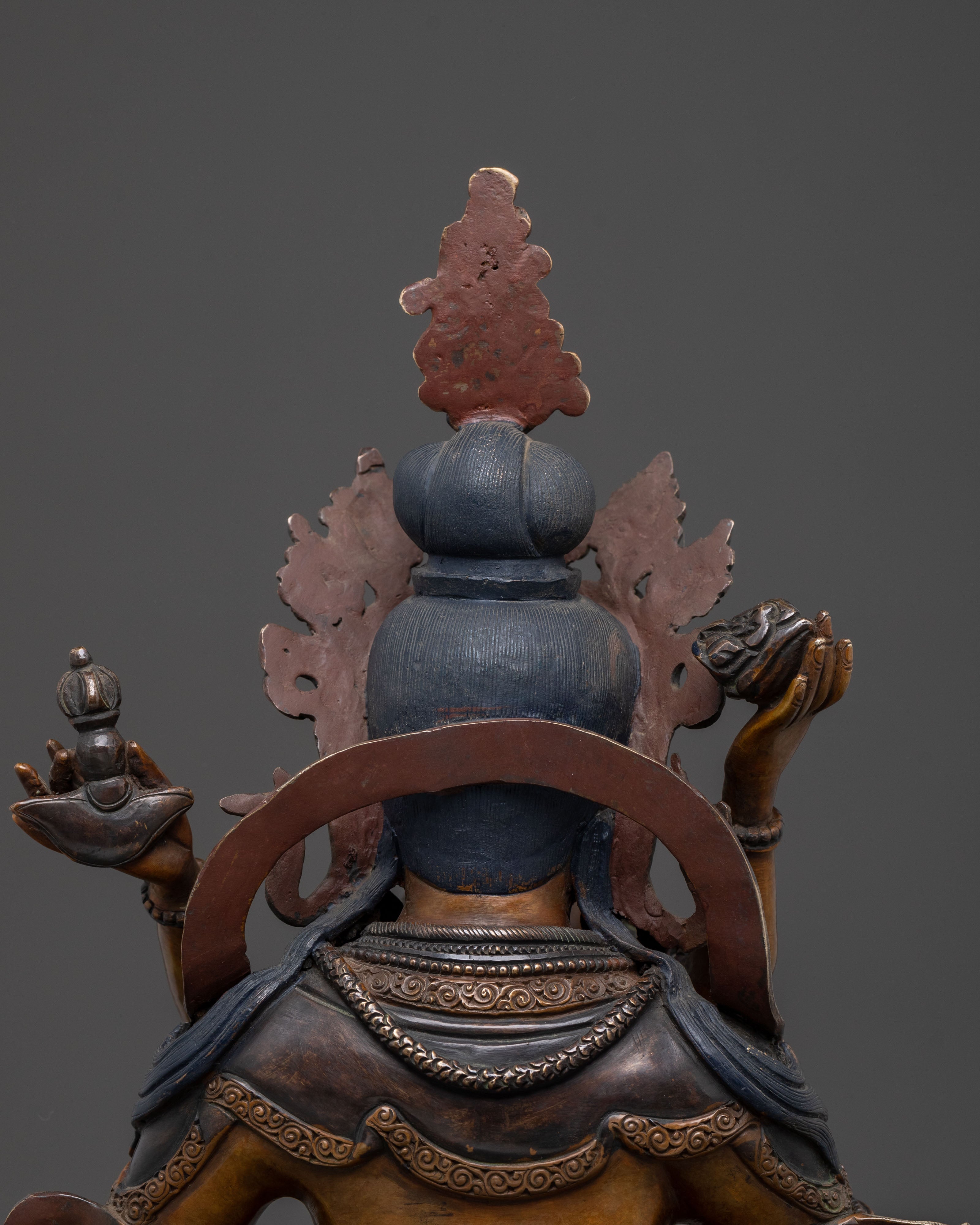 Handcrafted Green Dzambhala Spiritual Statue